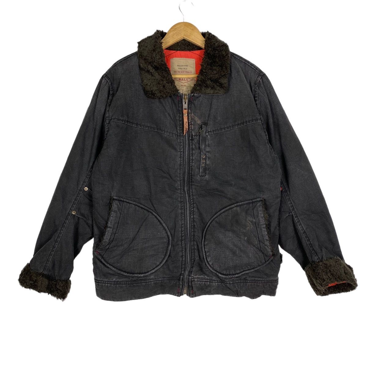 Japanese Brand VINTAGE BALL FUR COLLAR DETROIT JACKET Size US L / EU 52-54 / 3 - 1 Thumbnail