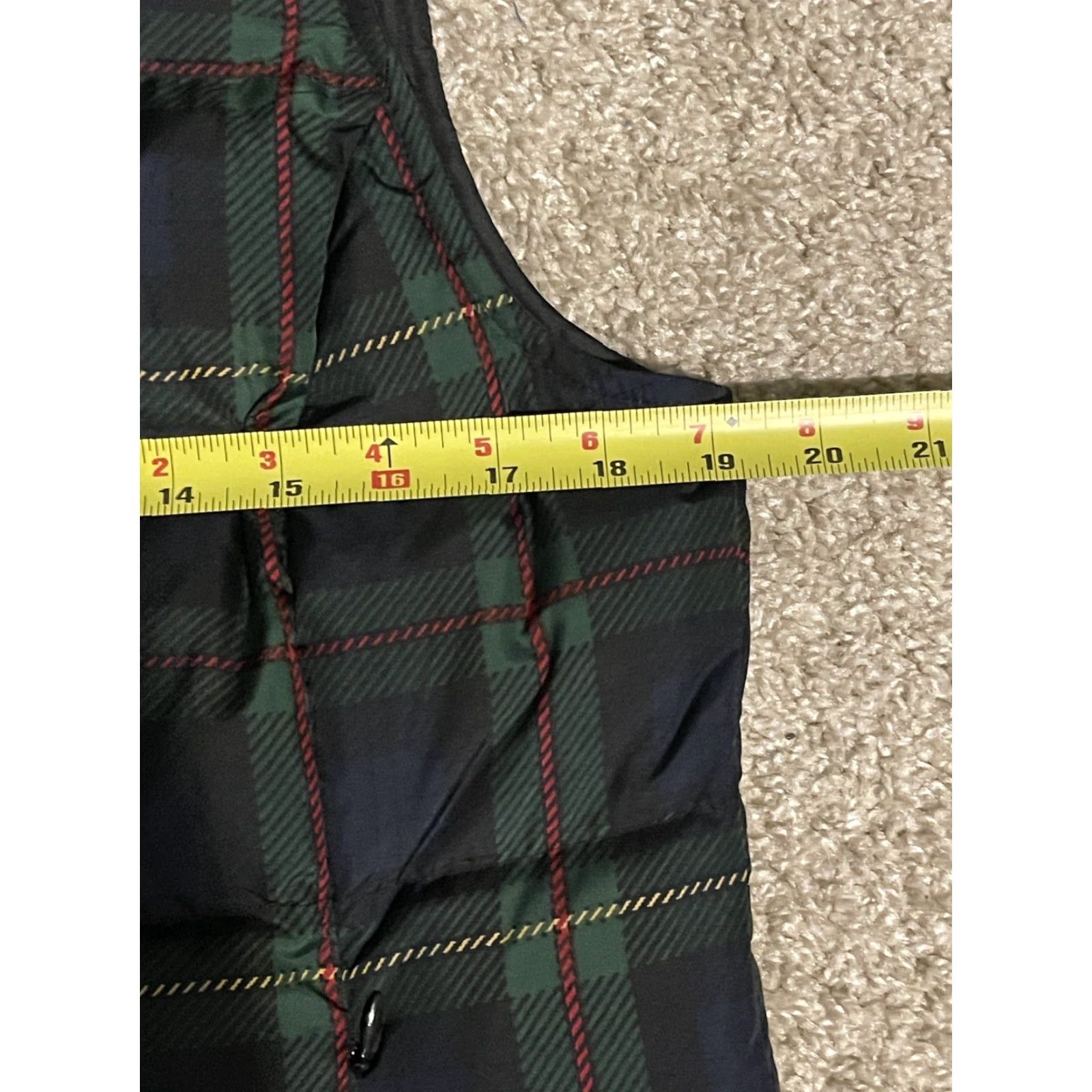 J. Jill J JILL Womens Vest Down Puffer Quilted Snap Front Plaid Tartan Green Blue Small Size S / US 4 / IT 40 - 4 Thumbnail