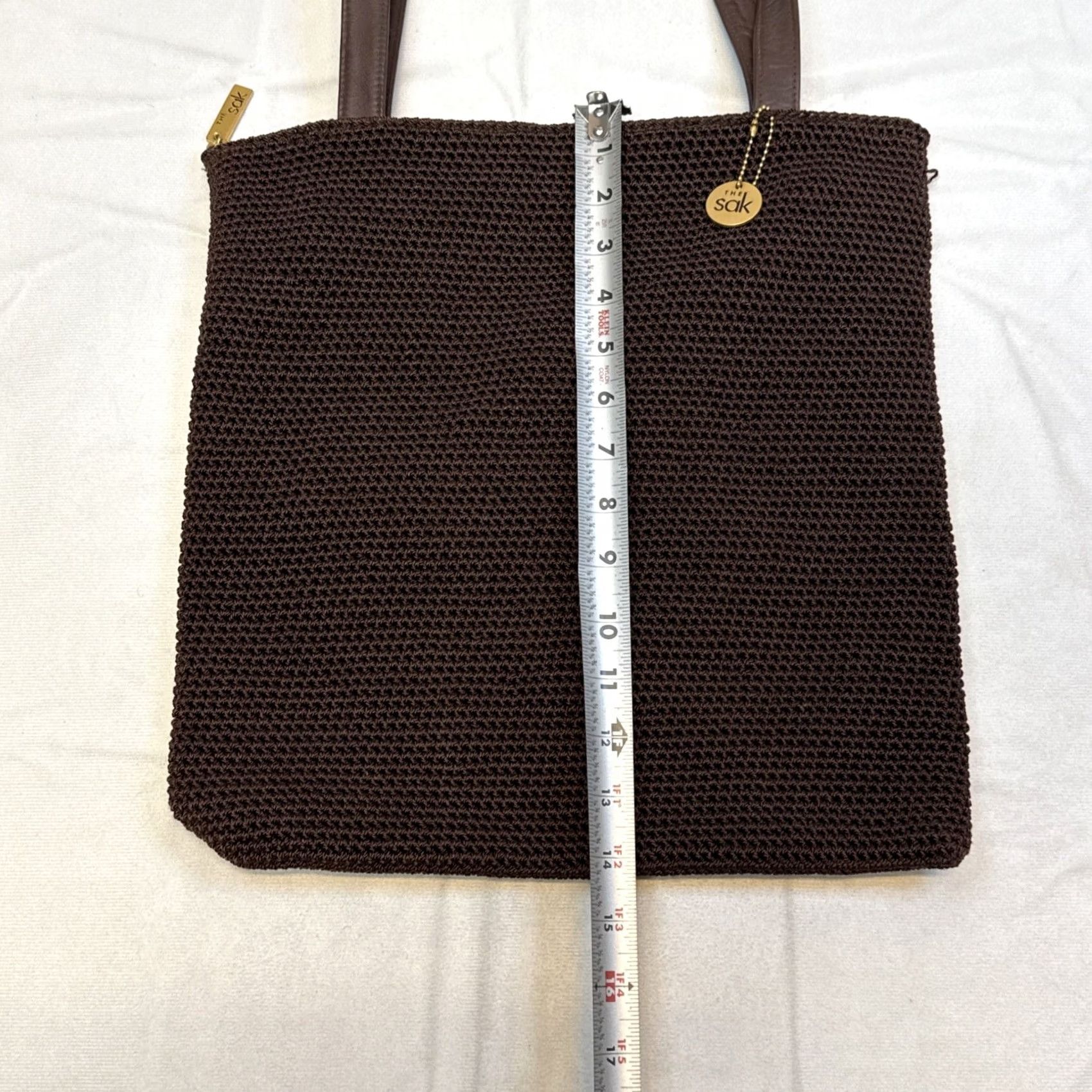 The Sak VTG The Sak Shoulder Tote Bag Purse Brown Khaki Tan Woven Crochet Woven Shoulder Bag Tote Purse Women XS? Size ONE SIZE - 4 Thumbnail