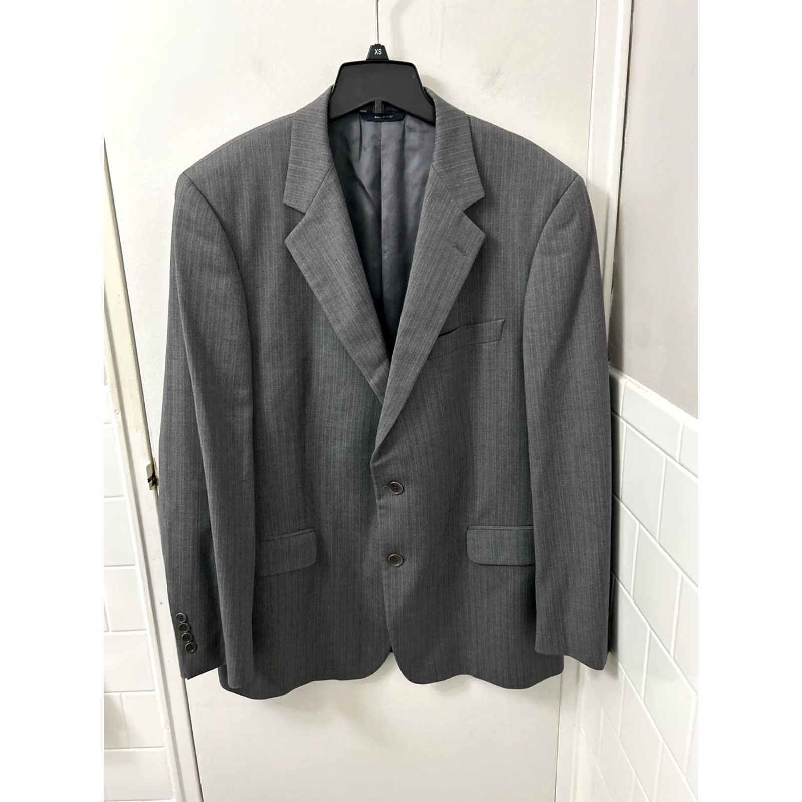 Brooks Brothers Brooks Brothers Blazer Jacket Mens 44/39 Gray Pinstripe 100% Wool Made in Italy - Classic Business Suit Size 44R - 2 Thumbnail
