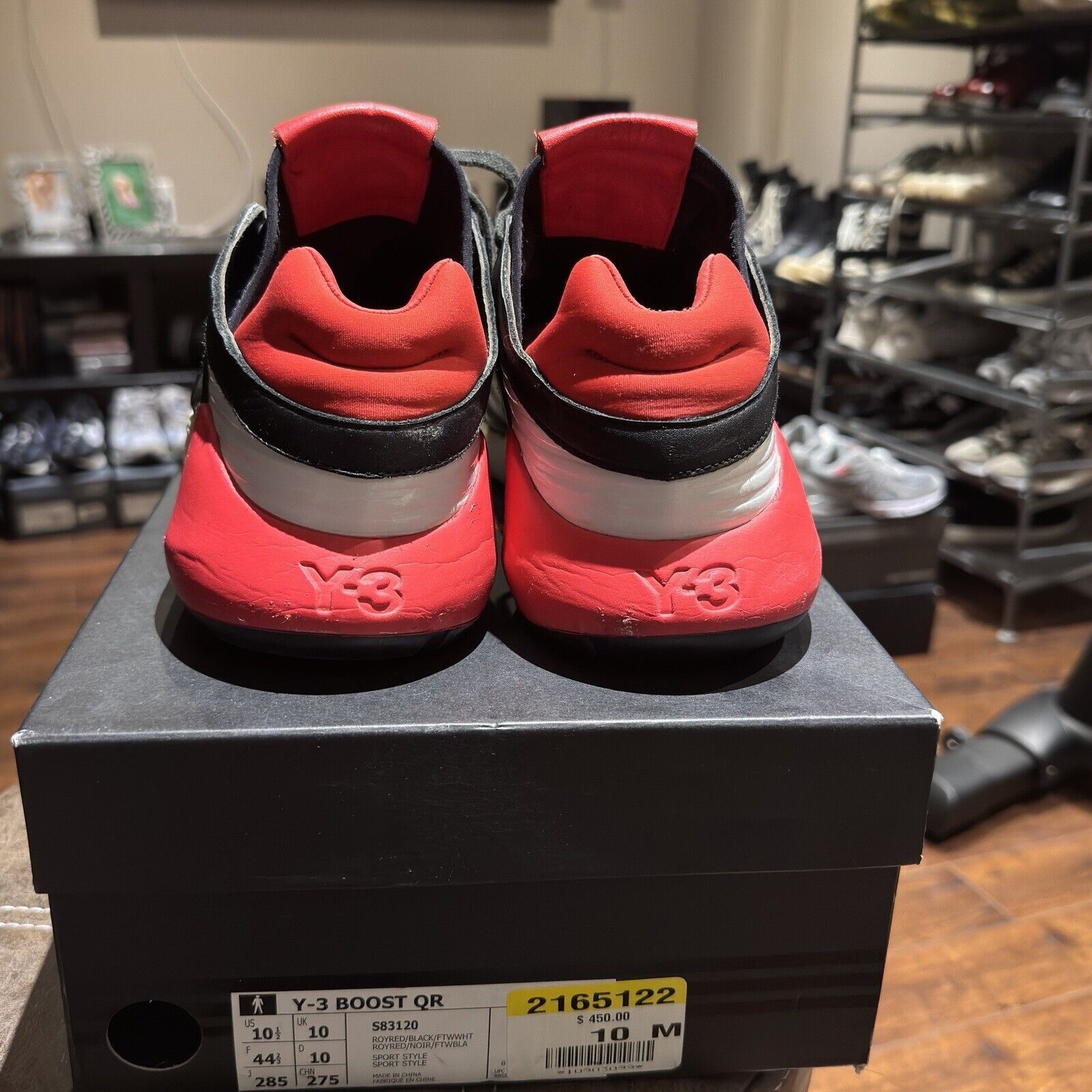 Adidas Y-3 Adidas Boost QR S83120 Red/White/Blk Running Sneakers Size US 10.5 / EU 43-44 - 6 Thumbnail