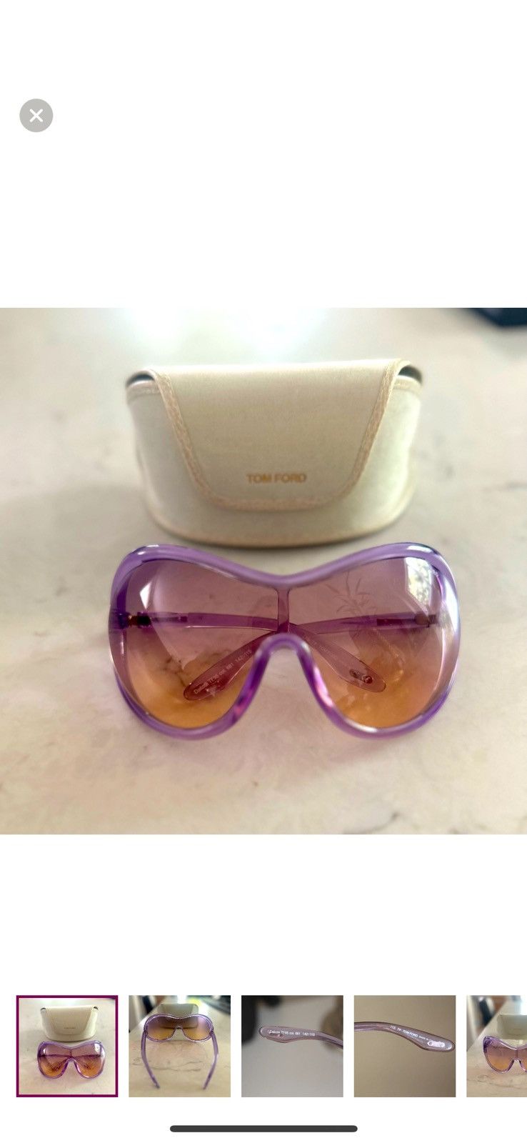 Tom Ford TOM FORD TF 95 DAKOTA COL. 681 Clear Purple 142-115 Size ONE SIZE - 1 Thumbnail