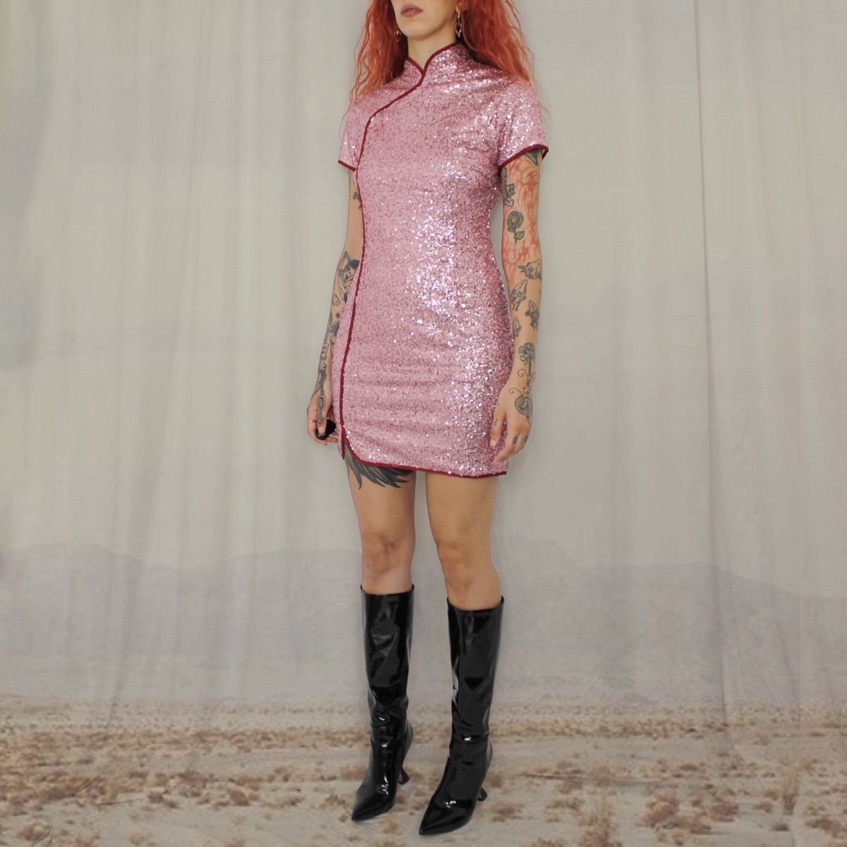 Vintage 🌸PINK SEQUIN DRESS🌸 Size S / US 4 / IT 40 - 1 Thumbnail