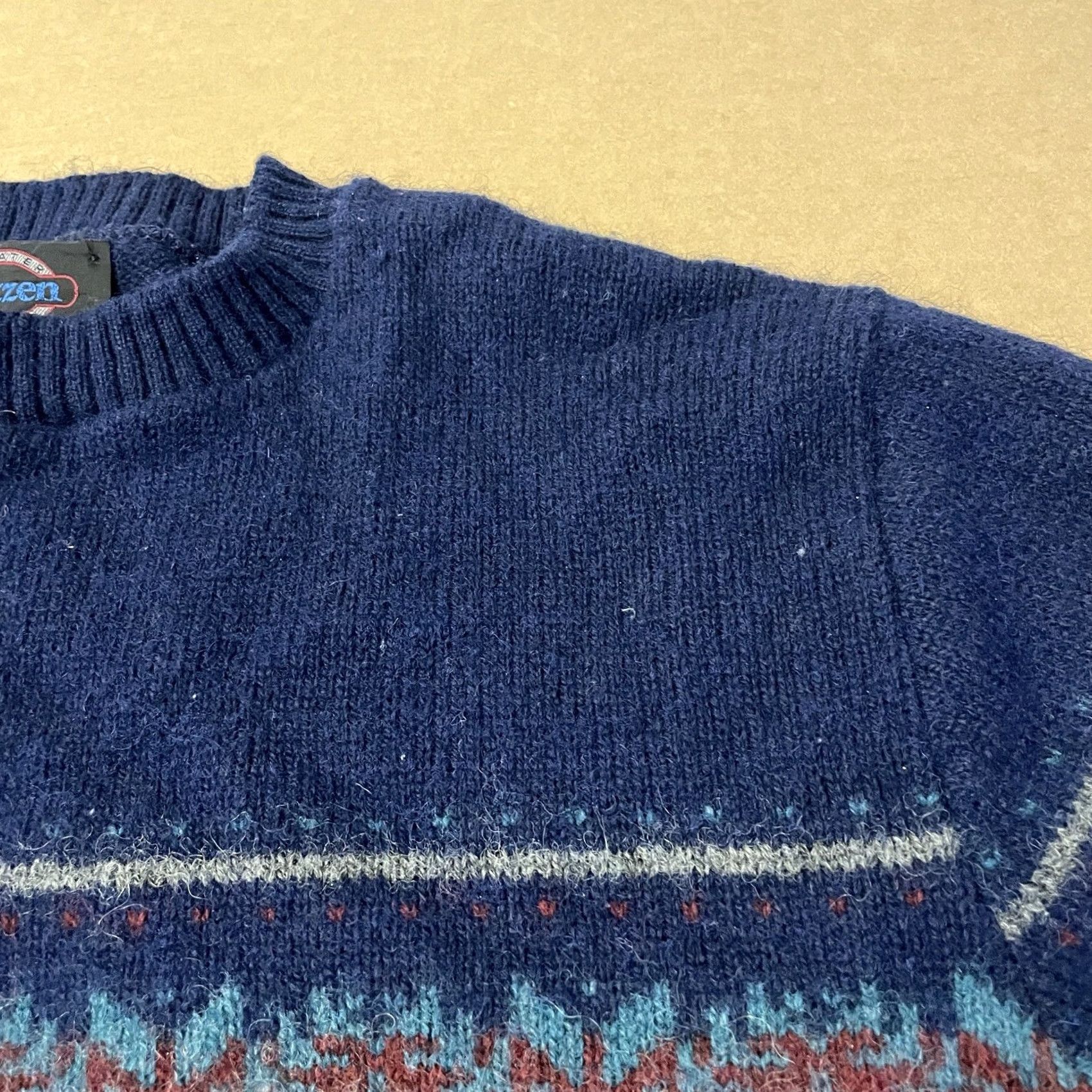 Jantzen VINTAGE Jantzen Sweater Womens Medium Blue Pullover Geometric Knit 90s Ladies Size M / US 6-8 / IT 42-44 - 6 Thumbnail