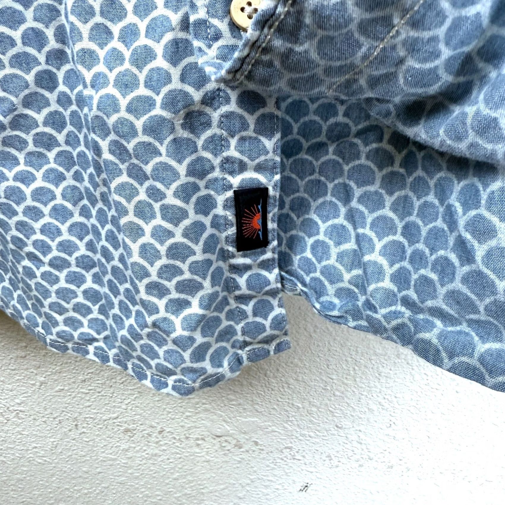 Faherty Faherty Mens Button-Down Short Sleeve Shirt Blue Geometric Pattern 2XL Regular Adult Men Size US XXL / EU 58 / 5 - 3 Thumbnail