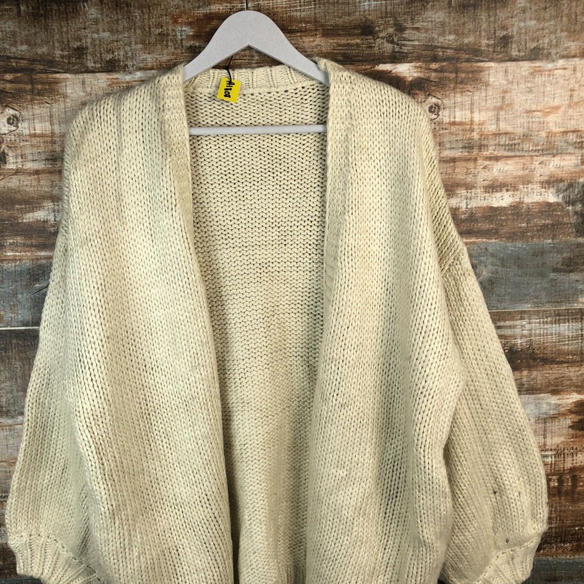 Homespun Knitwear Titi Vate Cream mohair crochet Cardigan Knitwear #A1808 Size US M / EU 48-50 / 2 - 5 Thumbnail