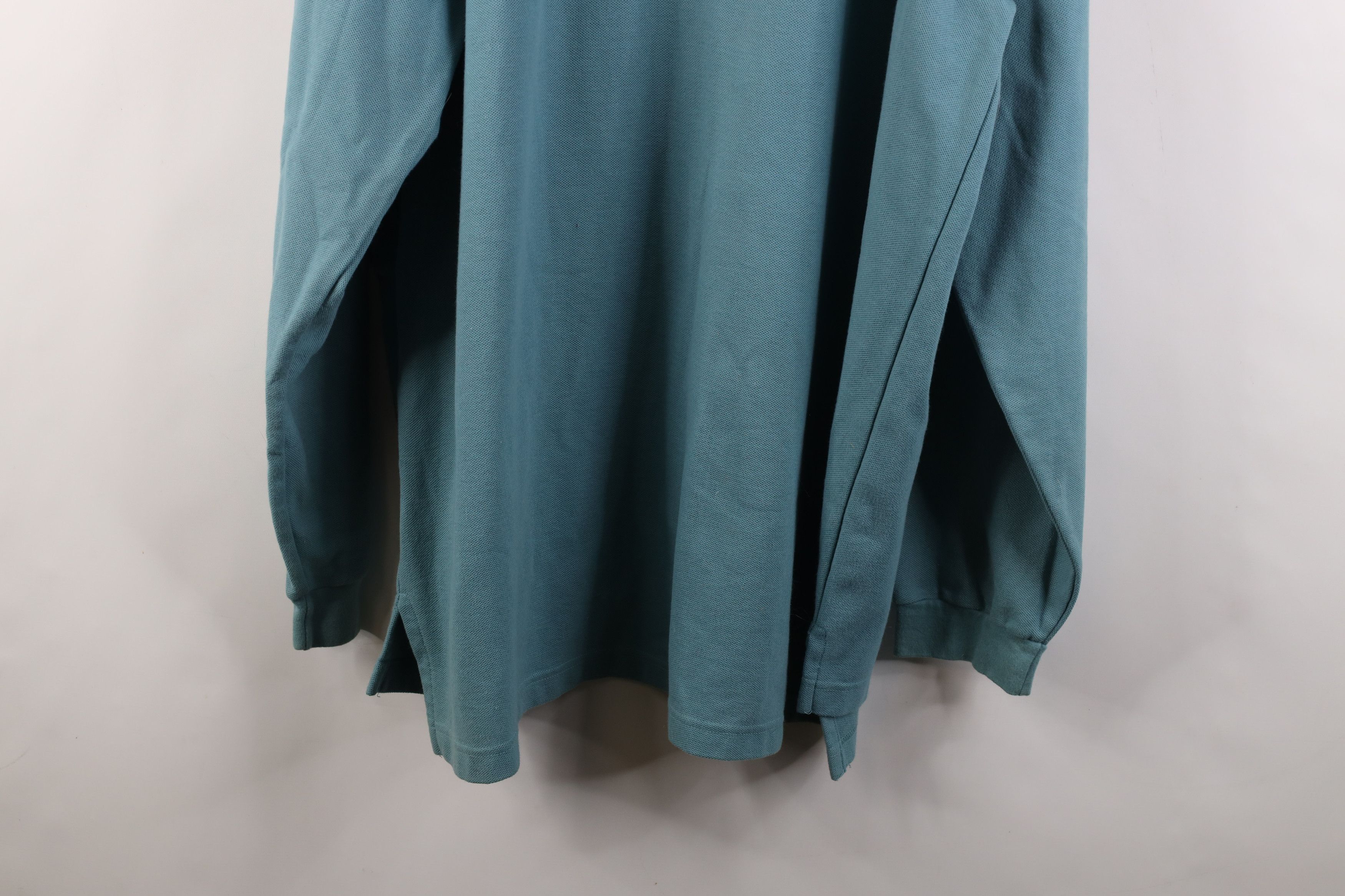 L.L. Bean Vintage 90s LL Bean Thermal Knit Long Sleeve Polo Teal USA Size US XL / EU 56 / 4 - 13 Thumbnail