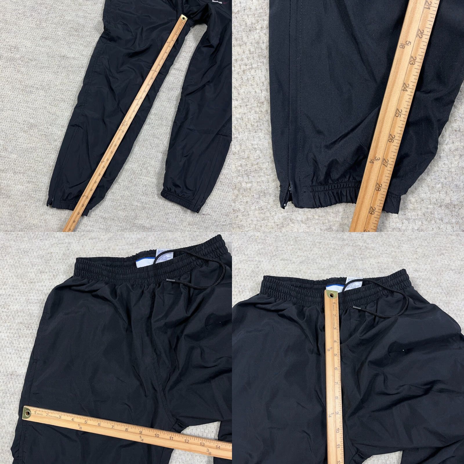 Reebok VINTAGE Reebok Pants Women M Black Windbreaker Track Joggers Y2K Lined Size 32" / US 10 / IT 46 - 8 Thumbnail