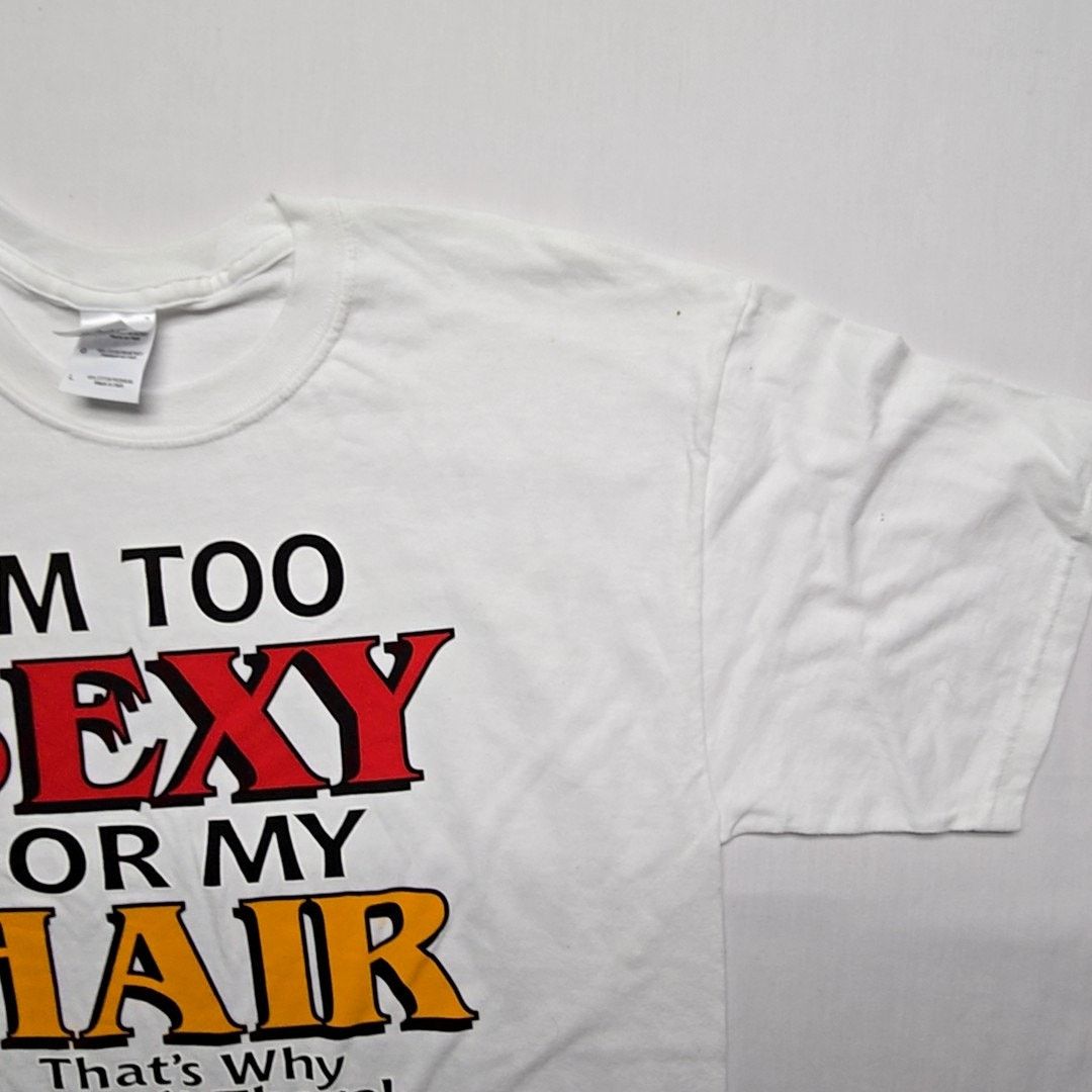 Gildan Vintage Balding Shirt I'm Too Sexy for My Hair L Funny Tee Size US L / EU 52-54 / 3 - 5 Thumbnail