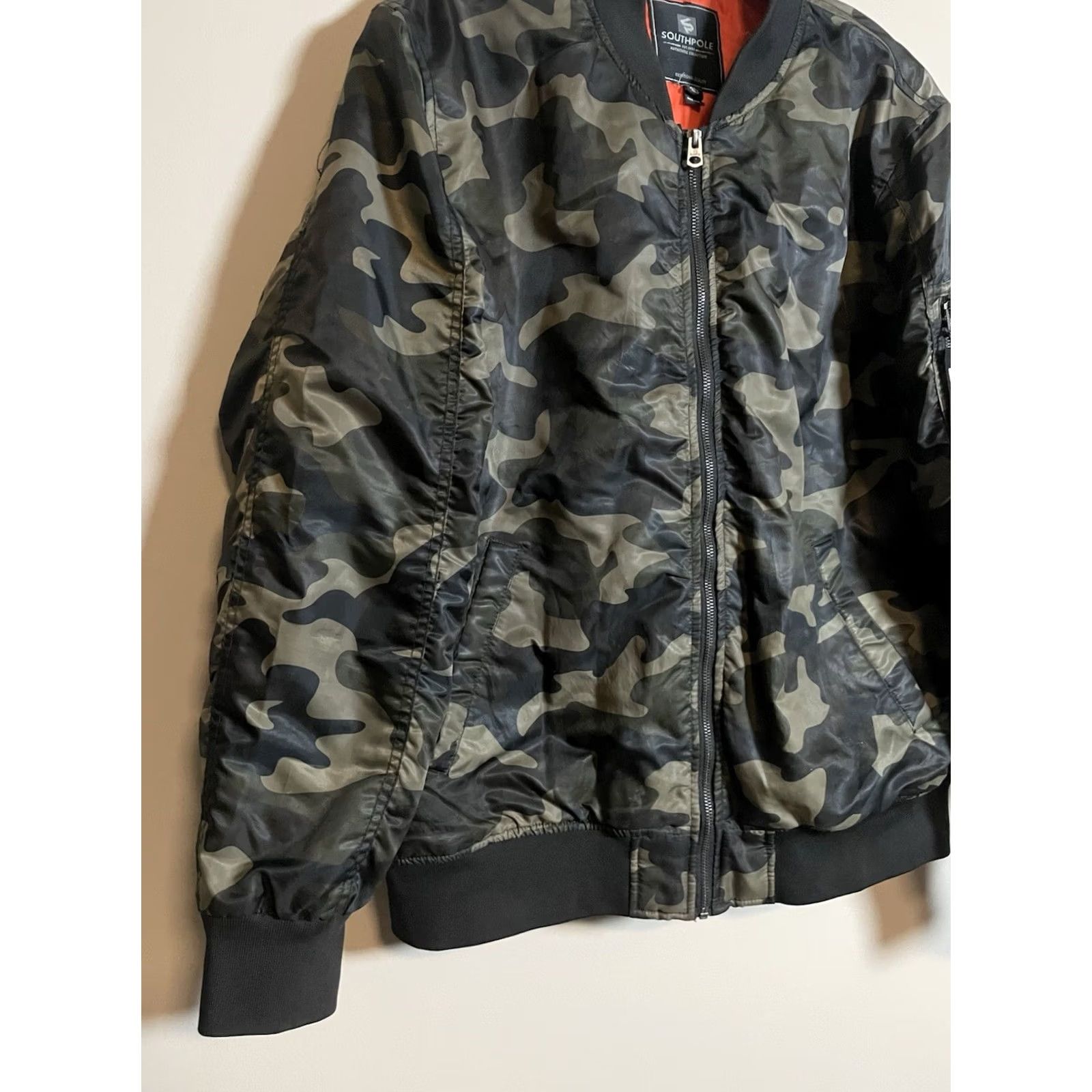 Southpole Southpole Camouflage Bomber Jacket Mens Regular XLT Full Zip Military 90s Grunge Y2K Green Zip Pockets Size US M / EU 48-50 / 2 - 5 Thumbnail
