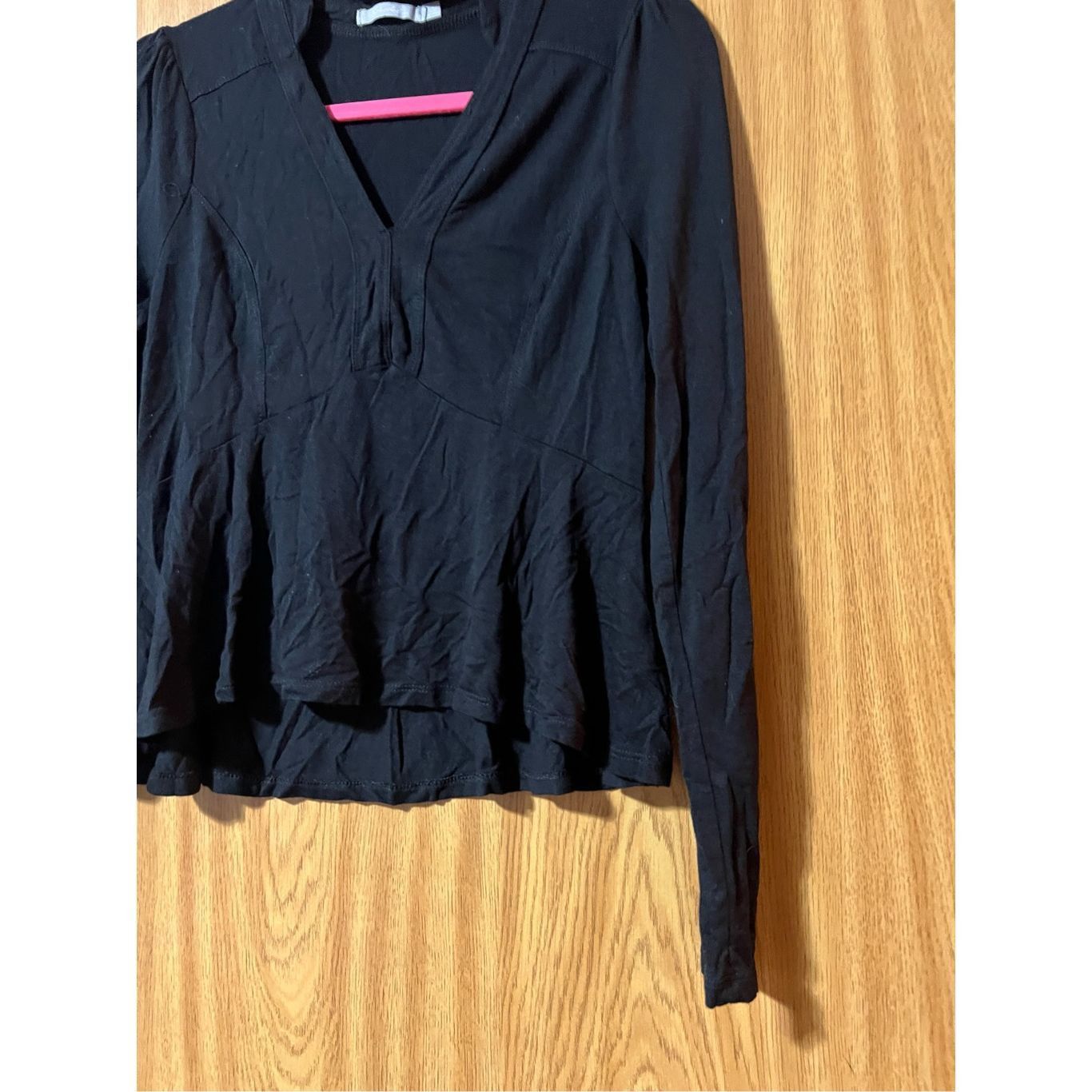 BKE Red By BKE Black Long Sleeve Top Woman’s Size Large Size L / US 10 / IT 46 - 2 Thumbnail
