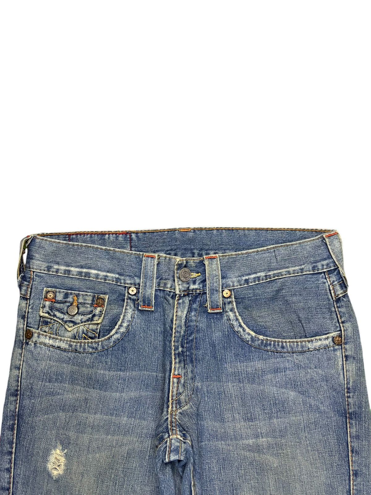 True Religion Vintage USA True Religion Joey Mud Wash Distress Flare Jeans Size US 35 - 4 Thumbnail
