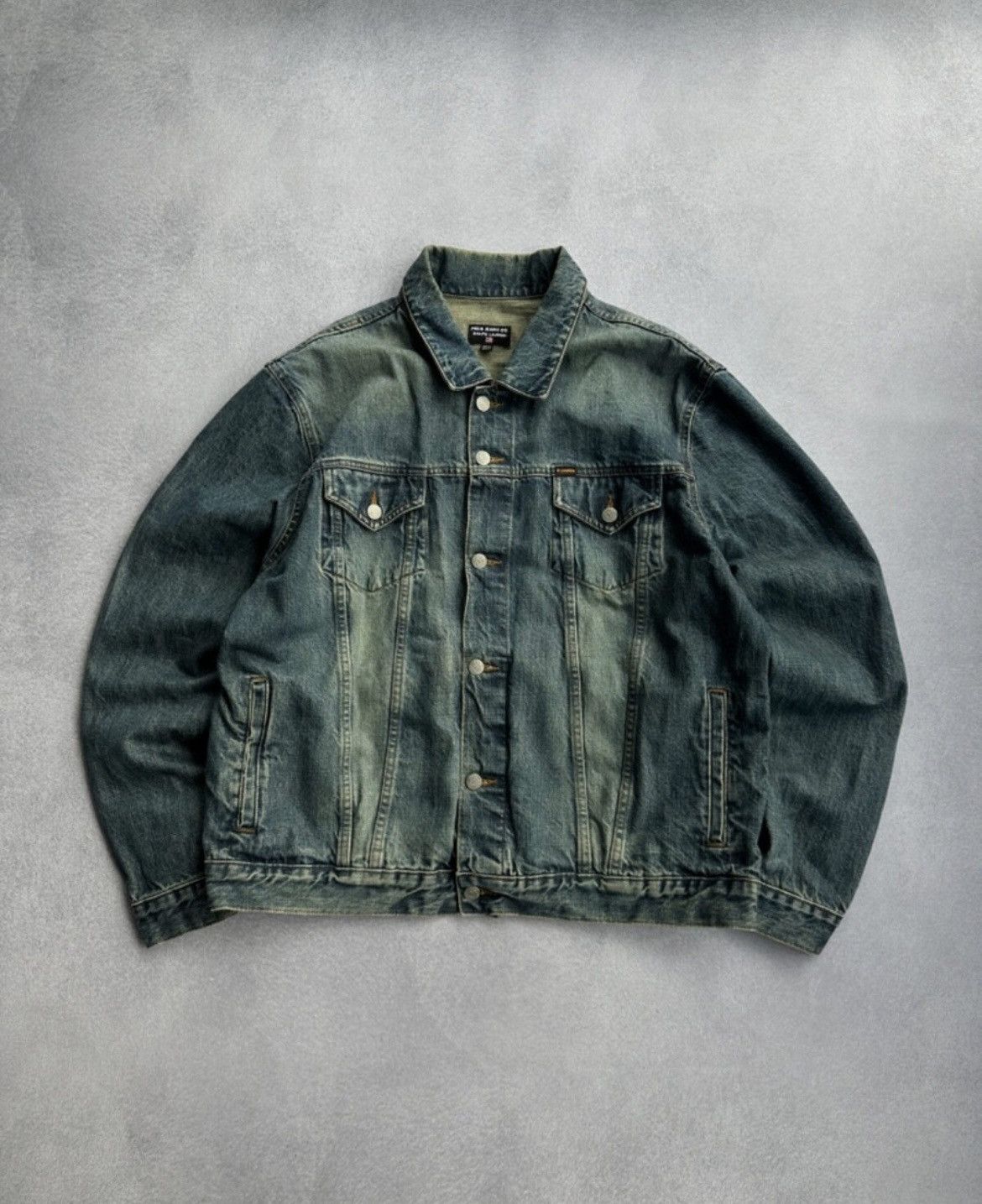 Polo Ralph Lauren Vintage Polo Jeans Ralph Lauren Dirty Denim Mens Jacket Size US XL / EU 56 / 4 - 1 Thumbnail