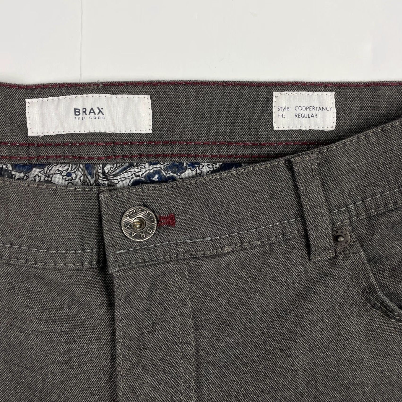 BRAX BRAX Pants Mens 36 x 32 Cooper Gray Chino Straight Leg Casual Workwear 5-Pocket Size US 36 / EU 52 - 6 Thumbnail