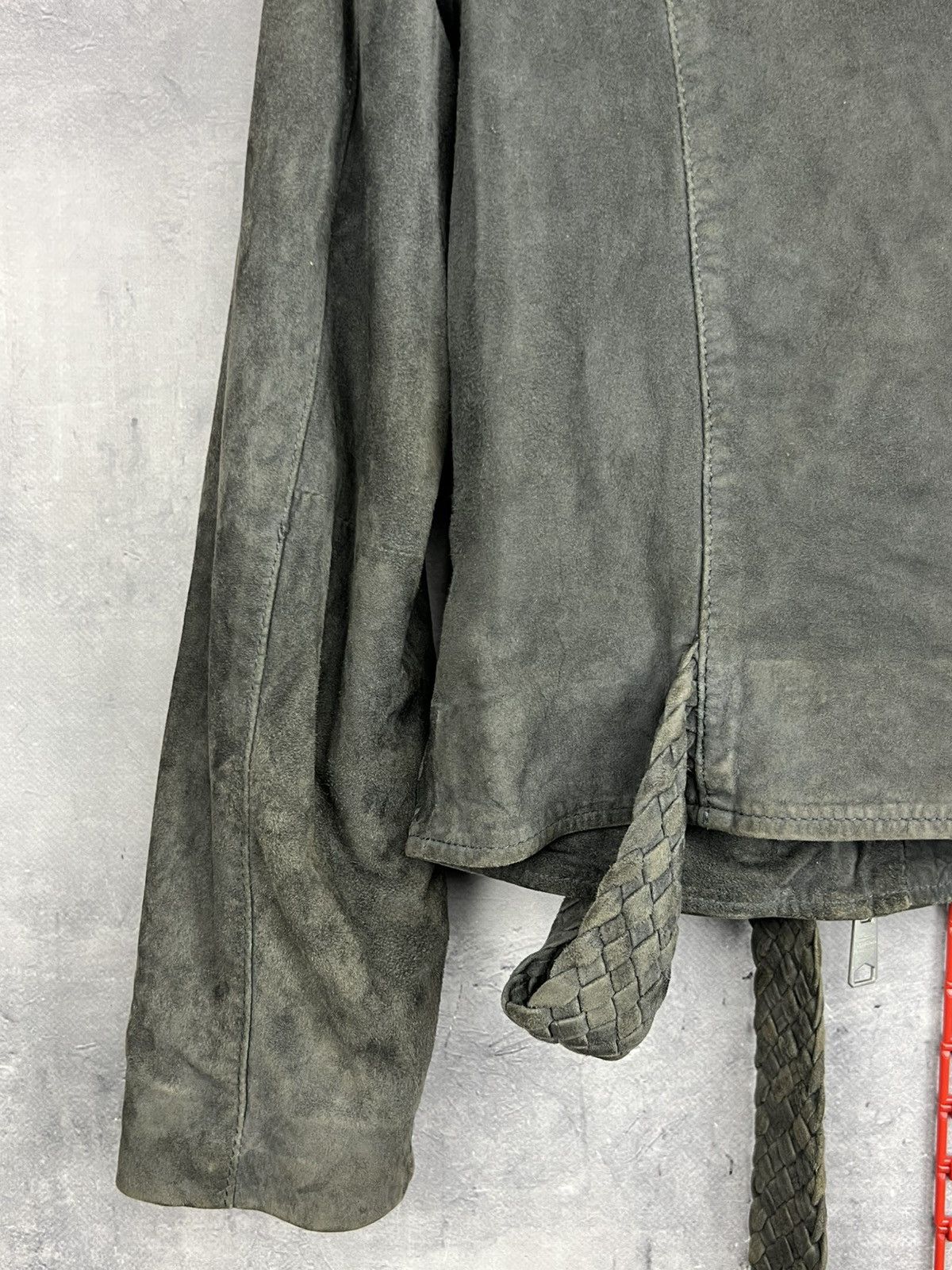 Allsaints ALLSAINTS Braided Wyatt Goat Leather Suede Biker Jacket EU36 Size S / US 4 / IT 40 - 22 Thumbnail