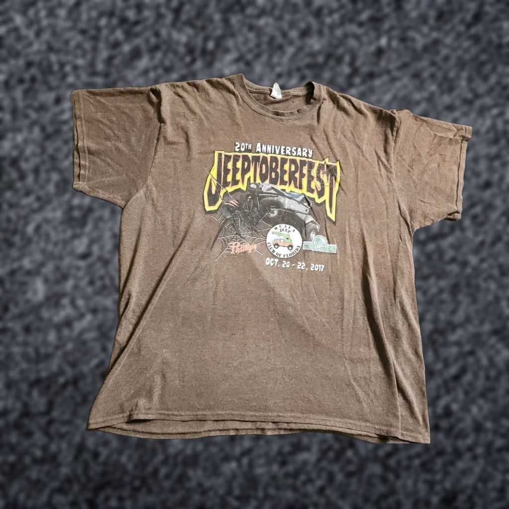 Port & Company Mens 2XL Jeeptoberfest FL T Shirt Halloween Jeep Event Shirt Mens 2XL Port & Company Brown Short Sleeve Crew Neck Graphic Print Vintage No N/A Size US XXL / EU 58 / 5 - 1 Thumbnail