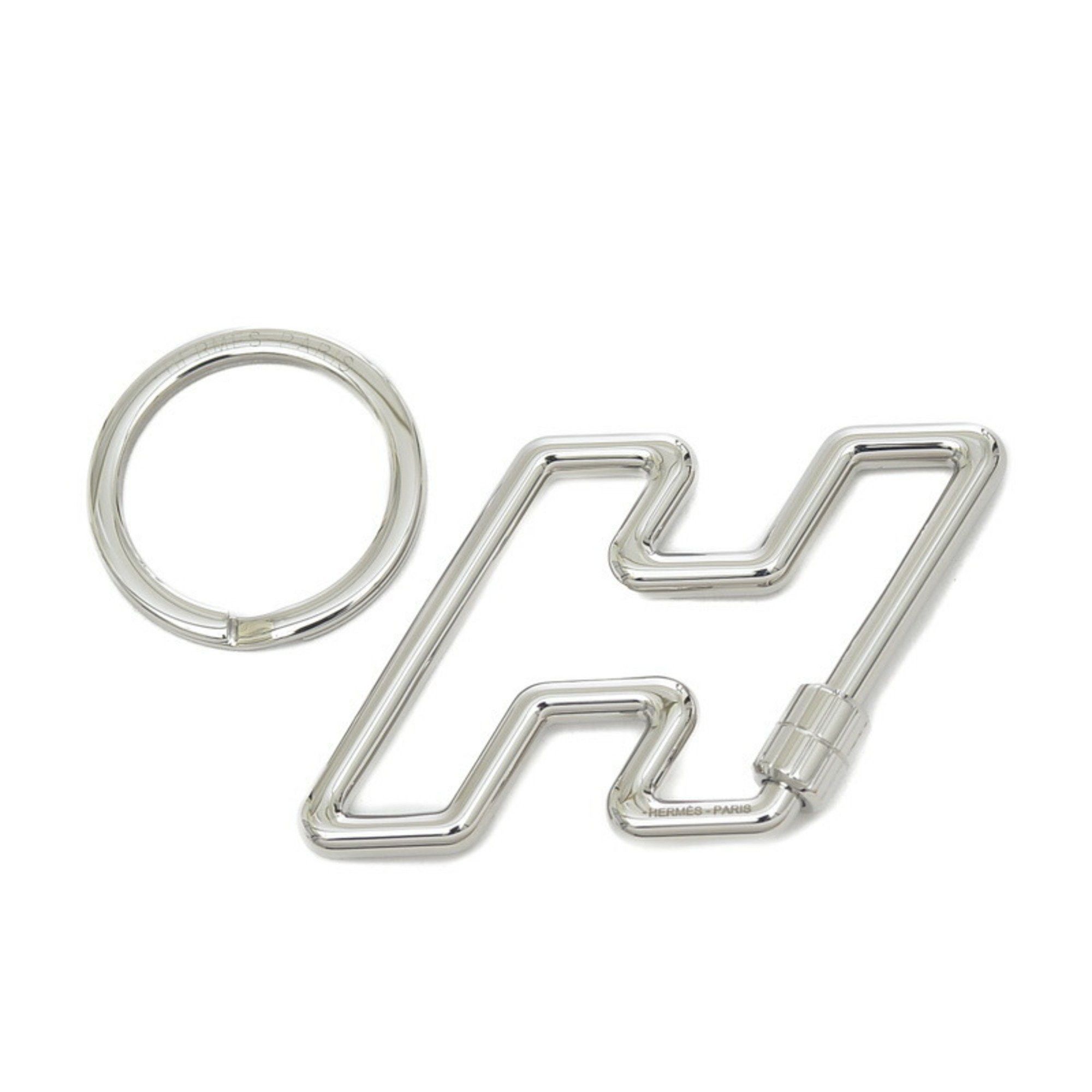 image of Hermes H Two Speed Keyring Keychain Silver, Women's