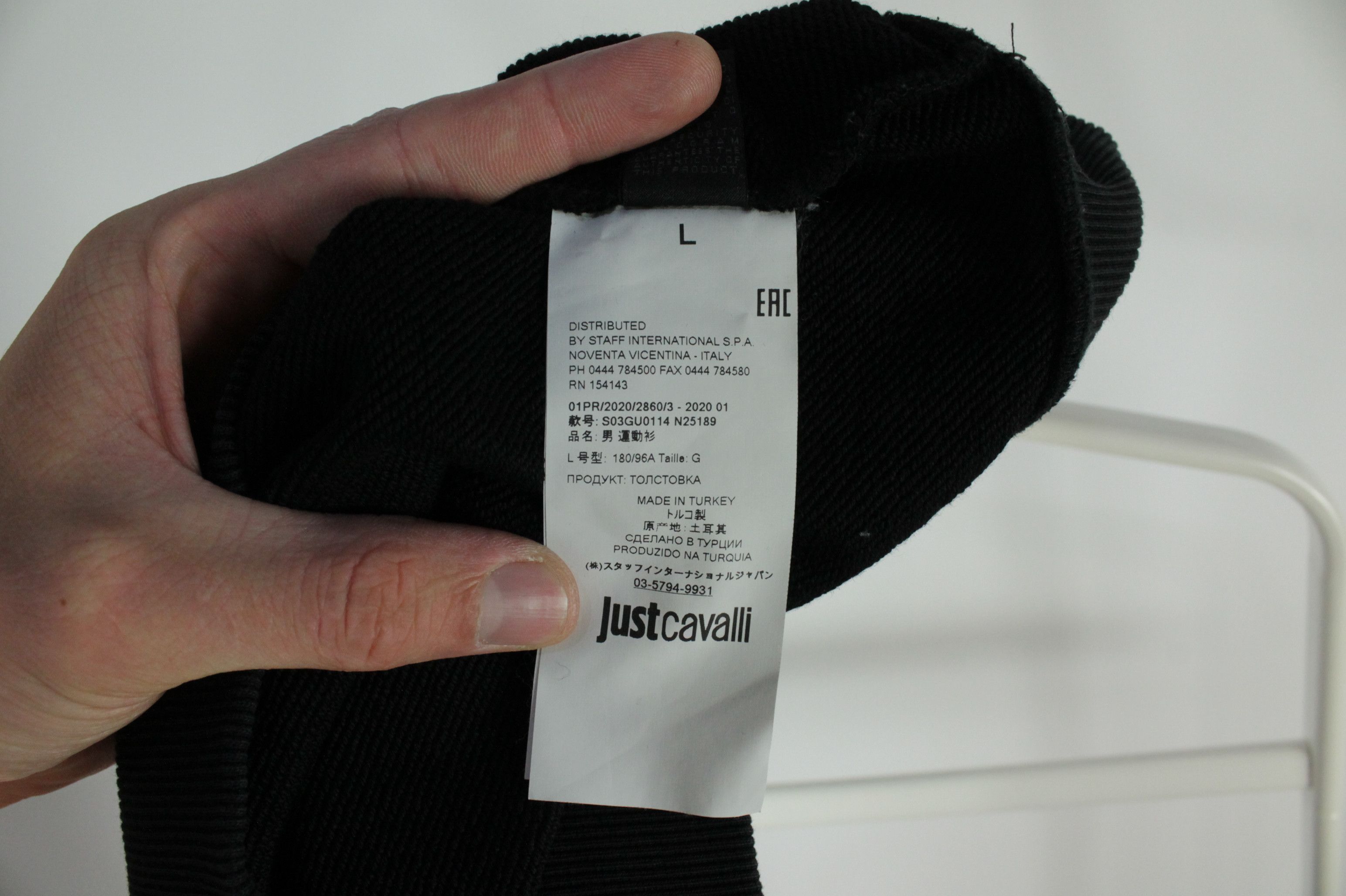 Just Cavalli Just Cavalli Black Cotton Crewneck Pullover Sweatshirt Mens Size US L / EU 52-54 / 3 - 10 Thumbnail