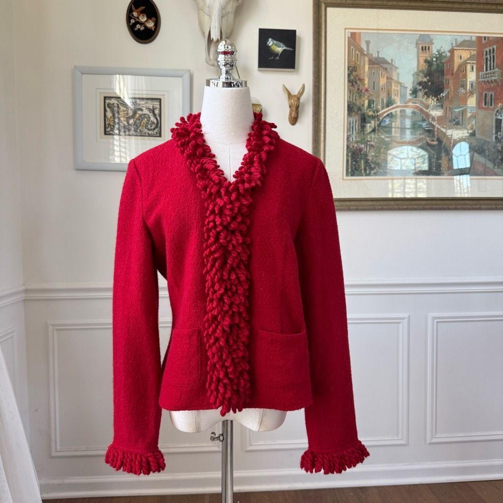Other Vintage 90s Talbots Red Boiled Wool Blazer S Size S / US 4 / IT 40 - 1 Thumbnail