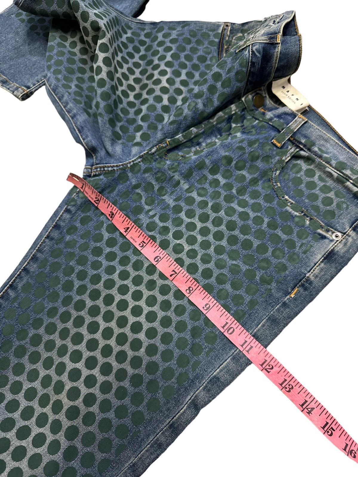 Marni VINTAGE MARNI POLKADOT PRINT CIGARETTE JEANS PANTS SIZE 34 Size 34" / US 12 / IT 48 - 7 Thumbnail