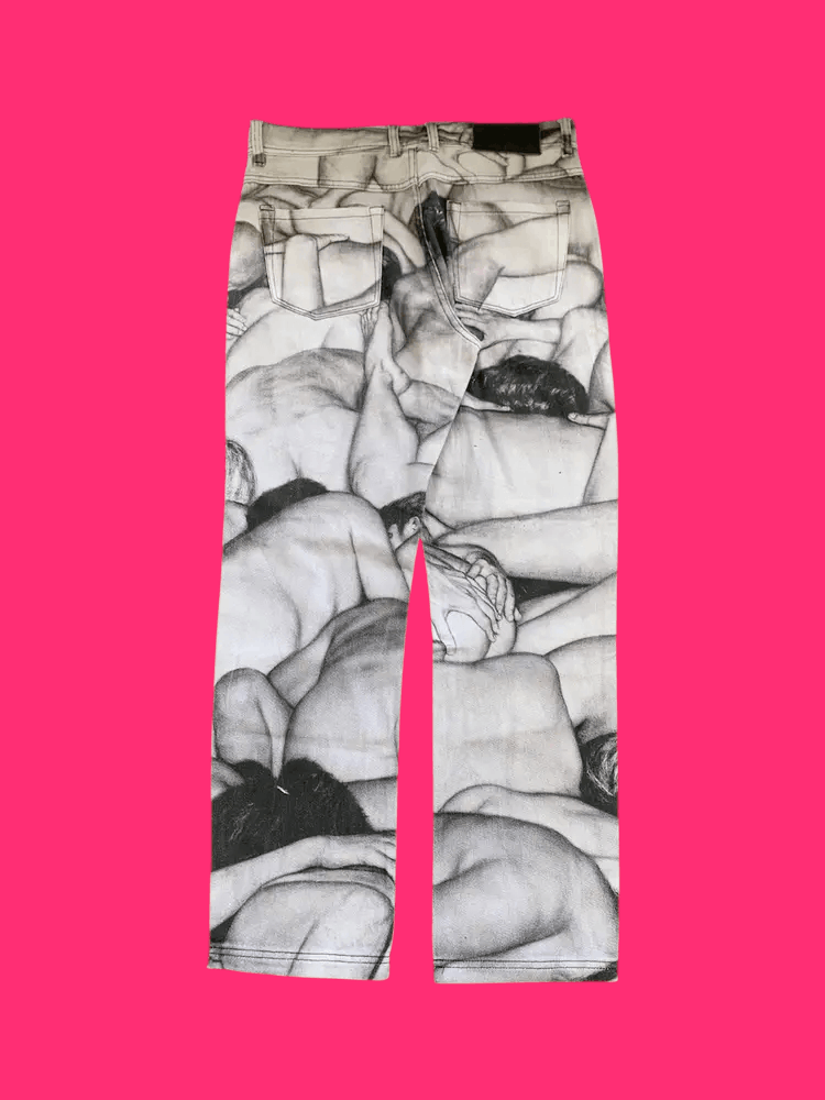 Pleasures Pleasures Dan Witz Orgy Denim Pants Size US 32 / EU 48 - 2 Thumbnail