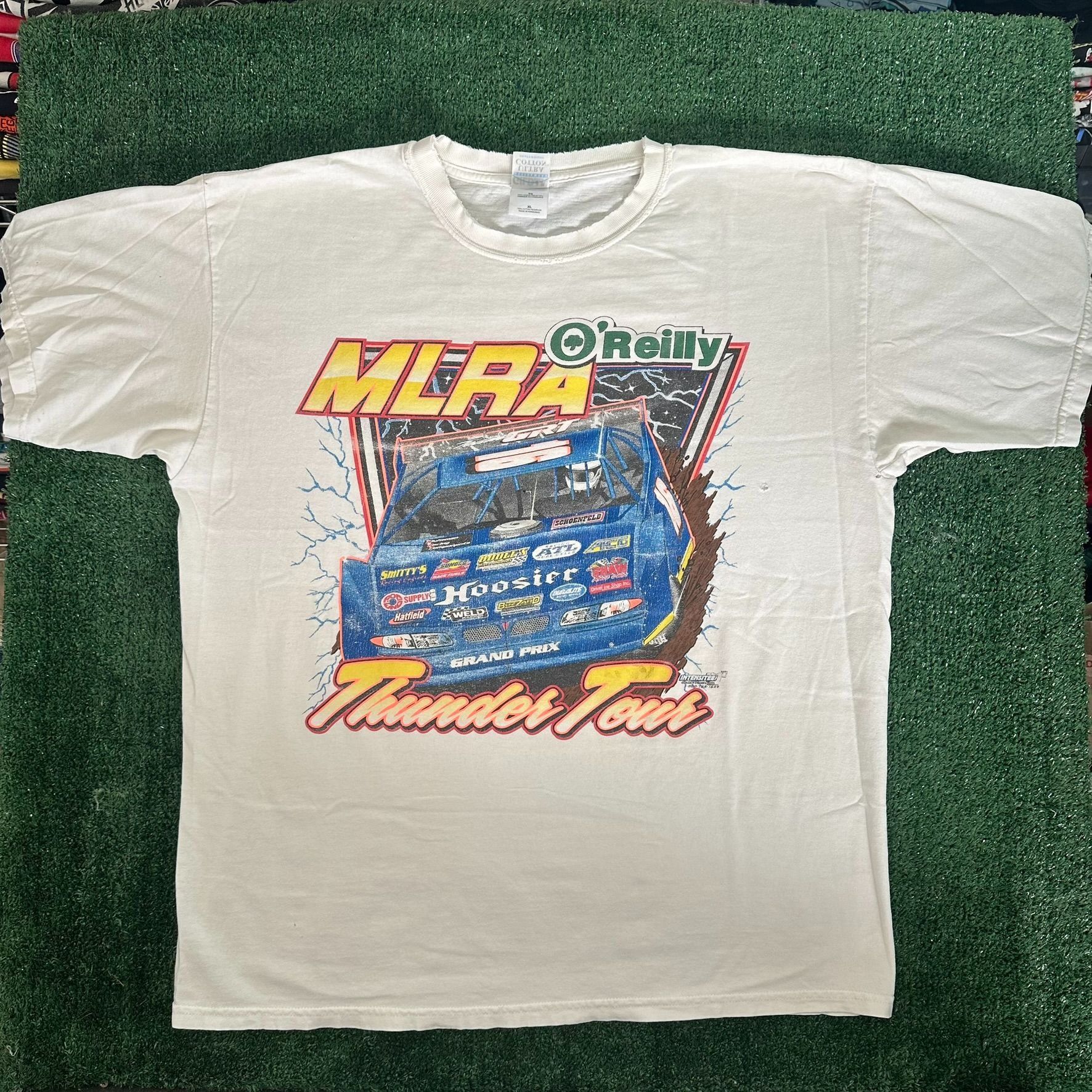 Gildan Vintage Y2K MLRA Dirt Racing T-Shirt White Thunder Tour Tee Size US XL / EU 56 / 4 - 1 Thumbnail