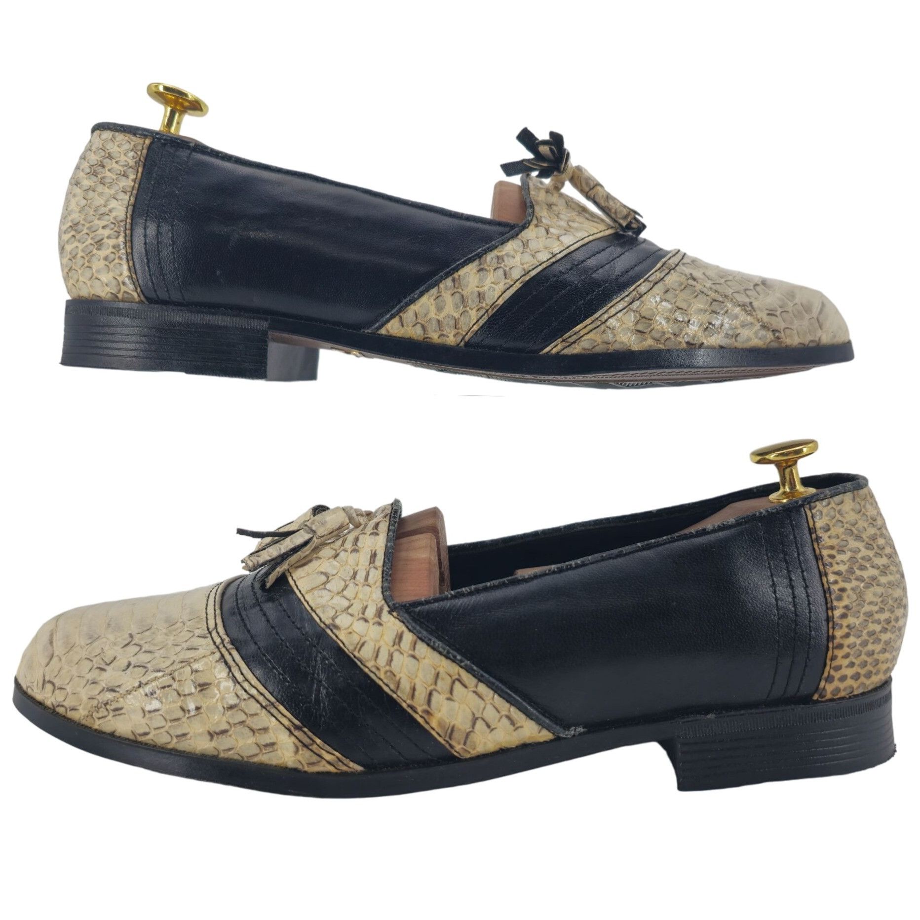 Other Vintage NEW Exotic Snakeskin 10.5D Dress Shoes Natural Cream Size US 10.5 / EU 43-44 - 4 Thumbnail