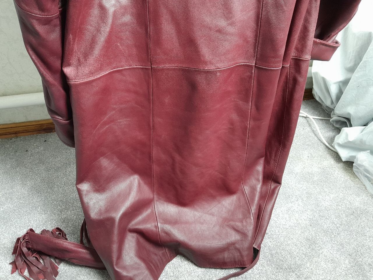 Other Vintage Leather Belted Trench Coat with Fringe - 2XL Size XXL / US 16-18 / IT 52-54 - 12 Thumbnail