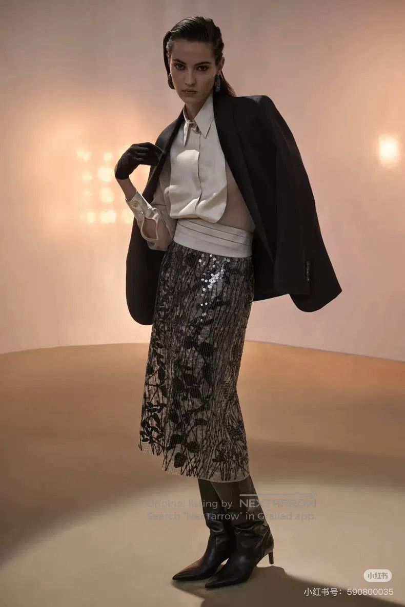 Brunello Cucinelli Brunello Cucinelli Limited Edition Glitter Silk Skirt Size 25" / US 0 / IT 36 - 8 Thumbnail