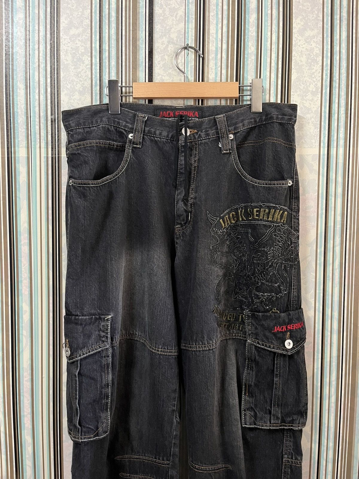 Japanese Brand 1990s JACK SERIKA craft artist baggy jeans #B2 Size US 32 / EU 48 - 3 Thumbnail