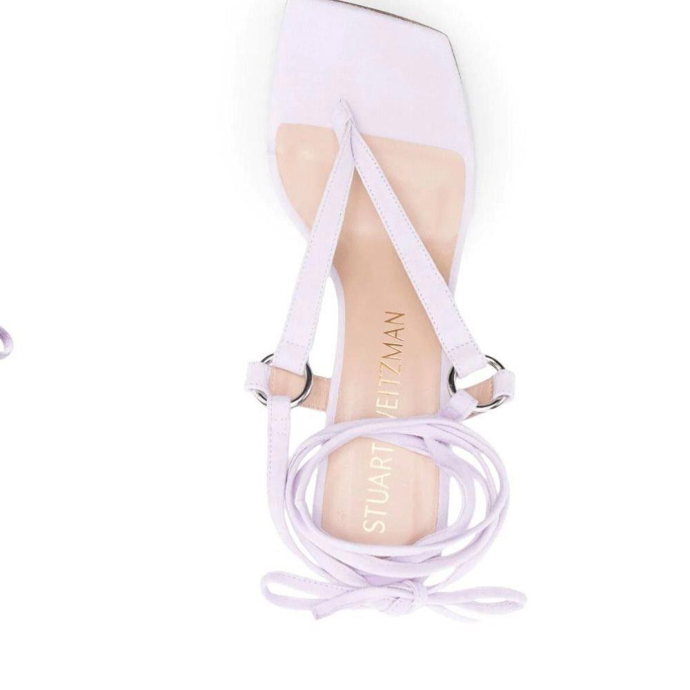 Stuart Weitzman Stuart Weitzman Suede Lalita 75mm Sandals Light Purple Size US 7 / IT 37 - 5 Thumbnail