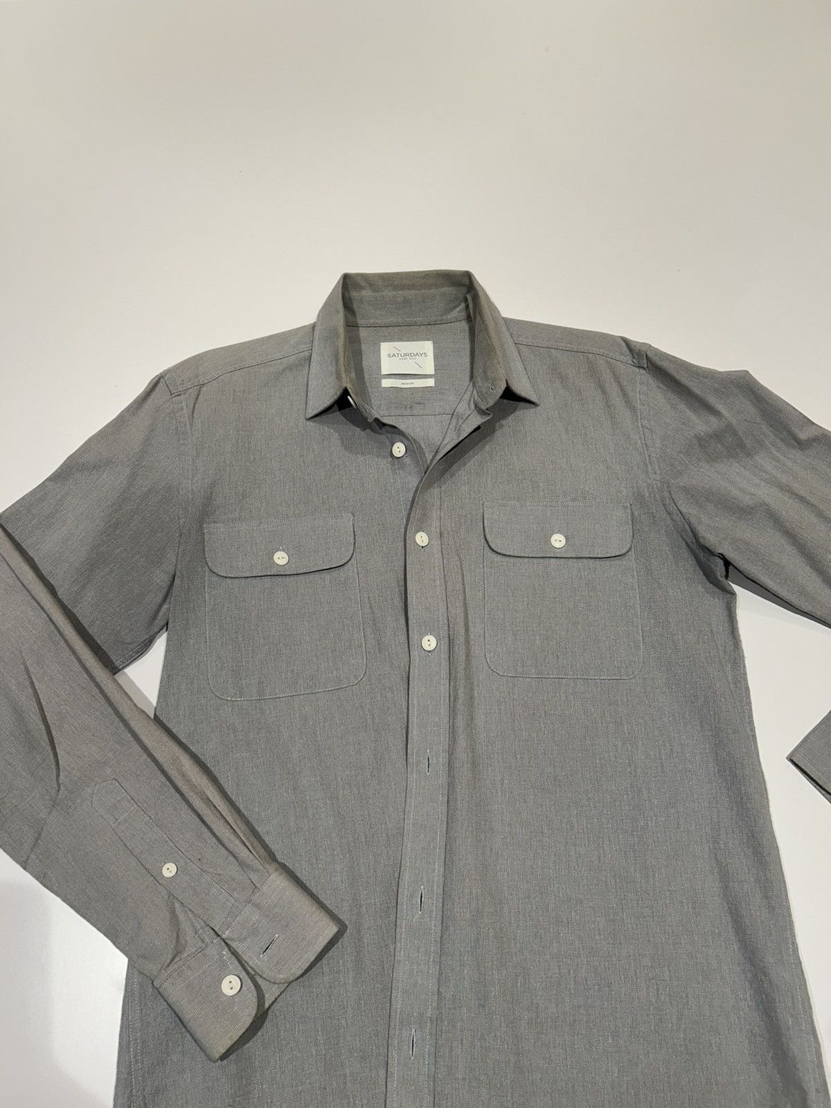 Saturdays NYC Saturdays Grey button up shirt Size US M / EU 48-50 / 2 - 2 Thumbnail