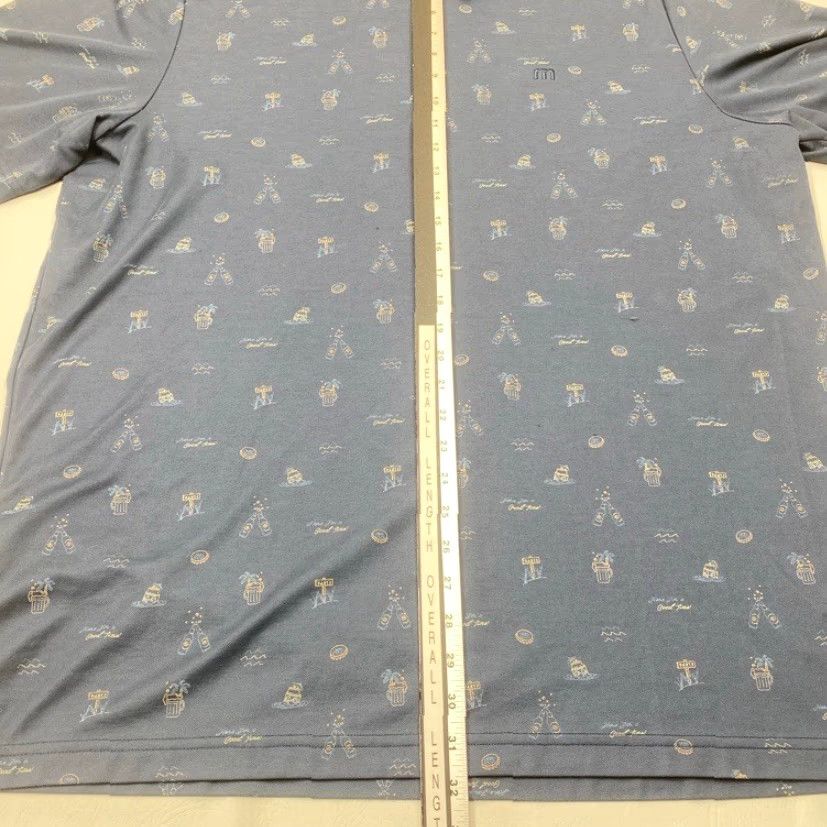 TravisMathew Travis Mathew Polo Shirt Mens 3XL Blue BeER All Over Print Dress To Impress 8577 Shirt Polo Mens 3XL Blue Beer Print Dress To Impress Size 48R - 6 Thumbnail