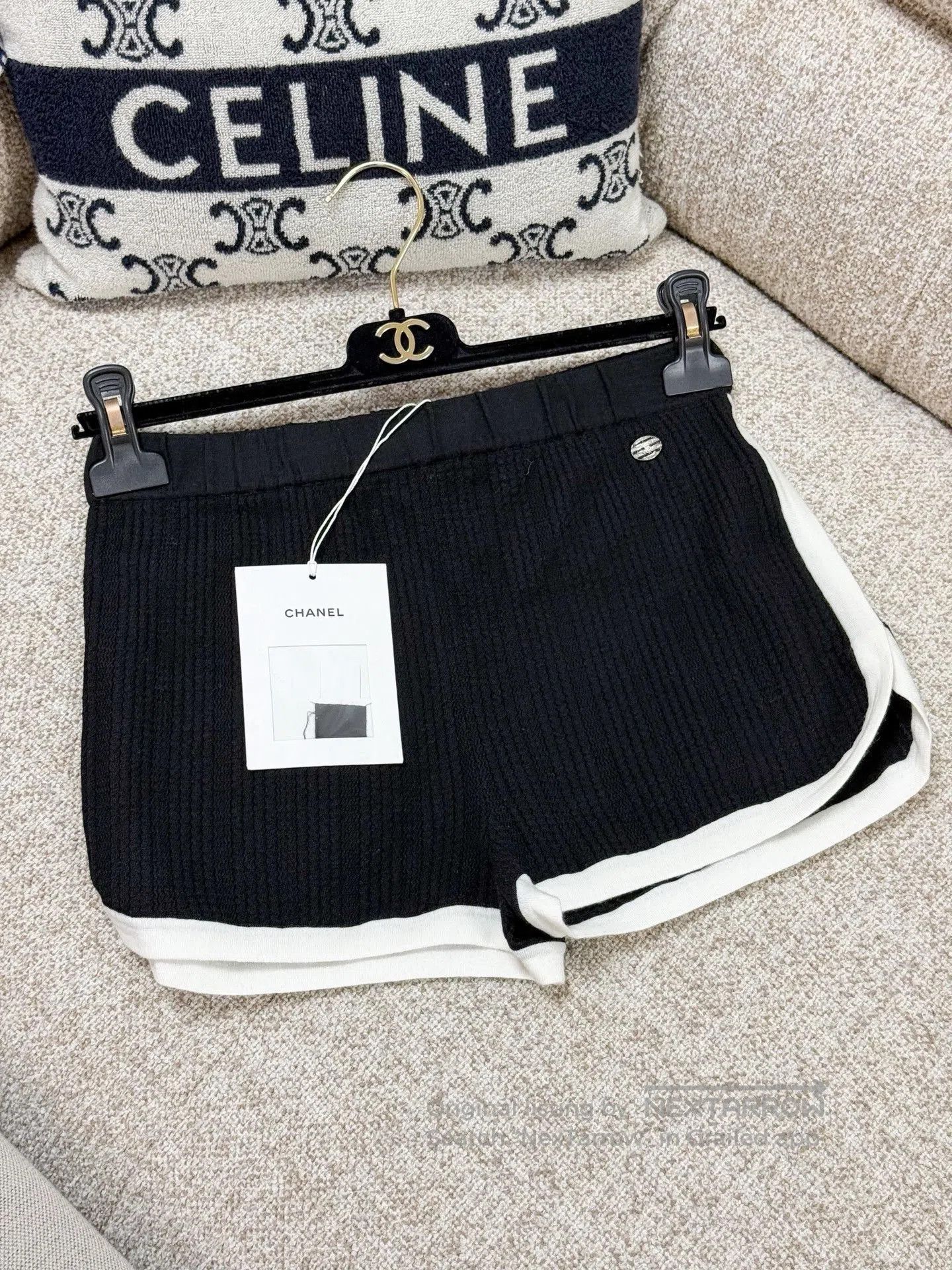 Chanel Chanel 24C Black Waffle Shorts. Size 37" - 2 Thumbnail