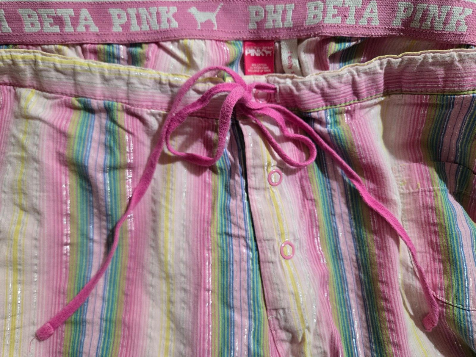 Designer Victorias Secret PINK Metallic Vintage Pajama Capri M Size 32" / US 10 / IT 46 - 4 Thumbnail