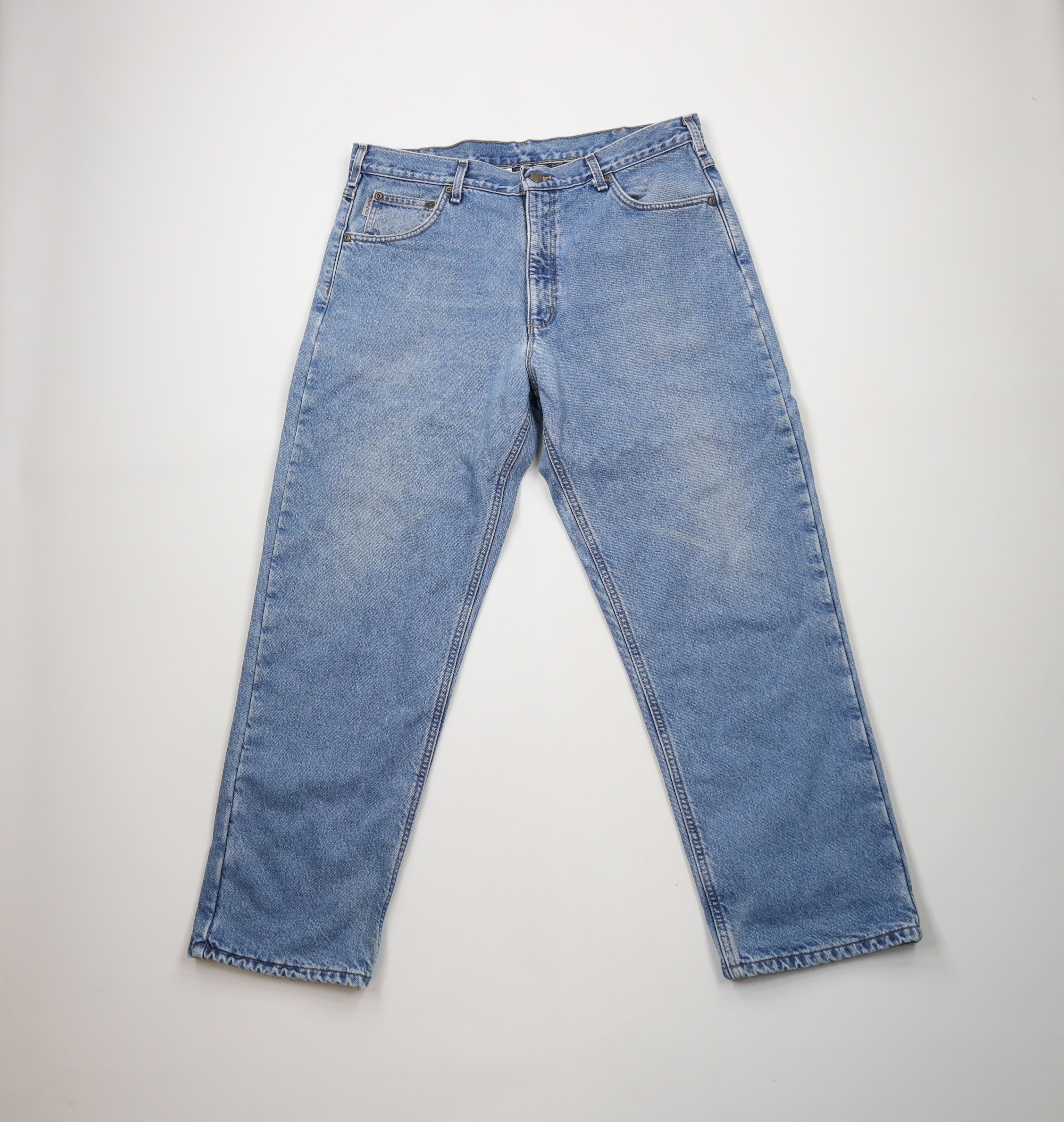 Carhartt × Vintage Vintage Carhartt Flannel Lined Relaxed Fit Wide Leg Jeans Size US 38 / EU 54 - 2 Thumbnail