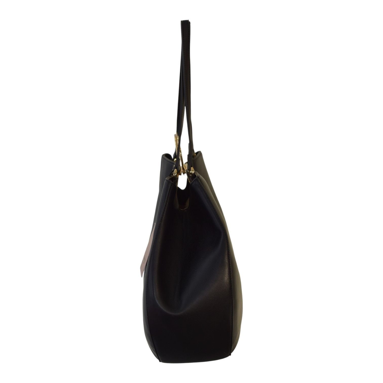 TWINSET Twinset Milano shopper 'Lila' Oval T handle Black Leather To Size ONE SIZE - 4 Thumbnail