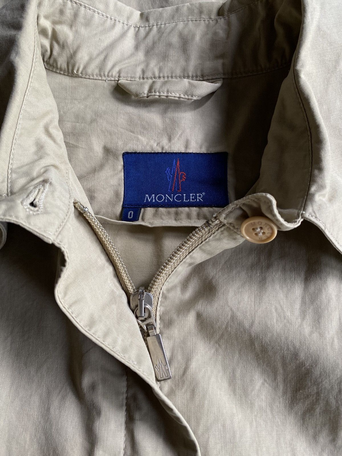 Moncler MONCLER Beige Button-Up Long Coat with Pockets Size ONE SIZE - 3 Thumbnail