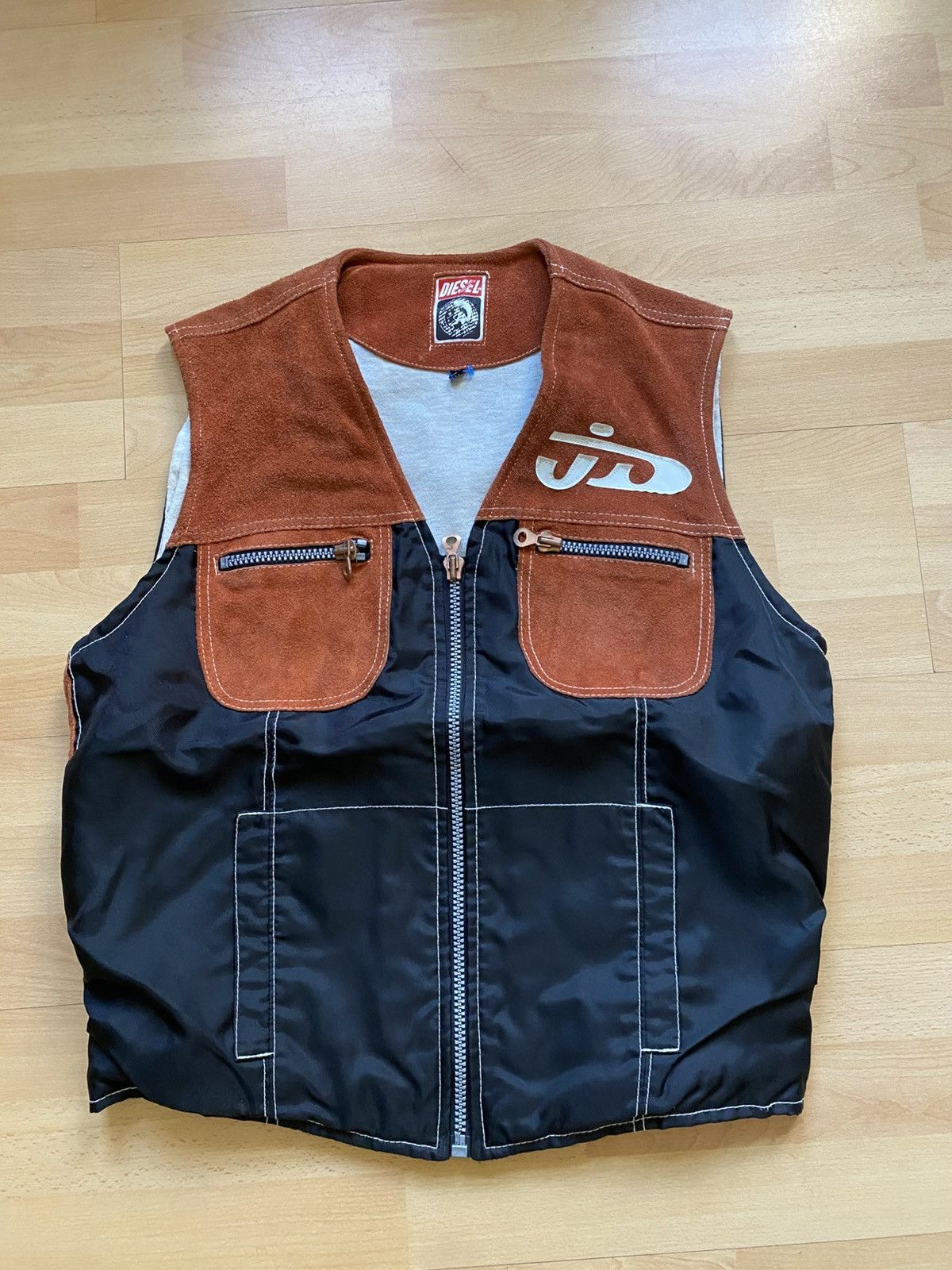 Diesel Diesel Vintage Leather Racing Vest - Y2K Archive (1999-2003) Size US L / EU 52-54 / 3 - 1 Thumbnail