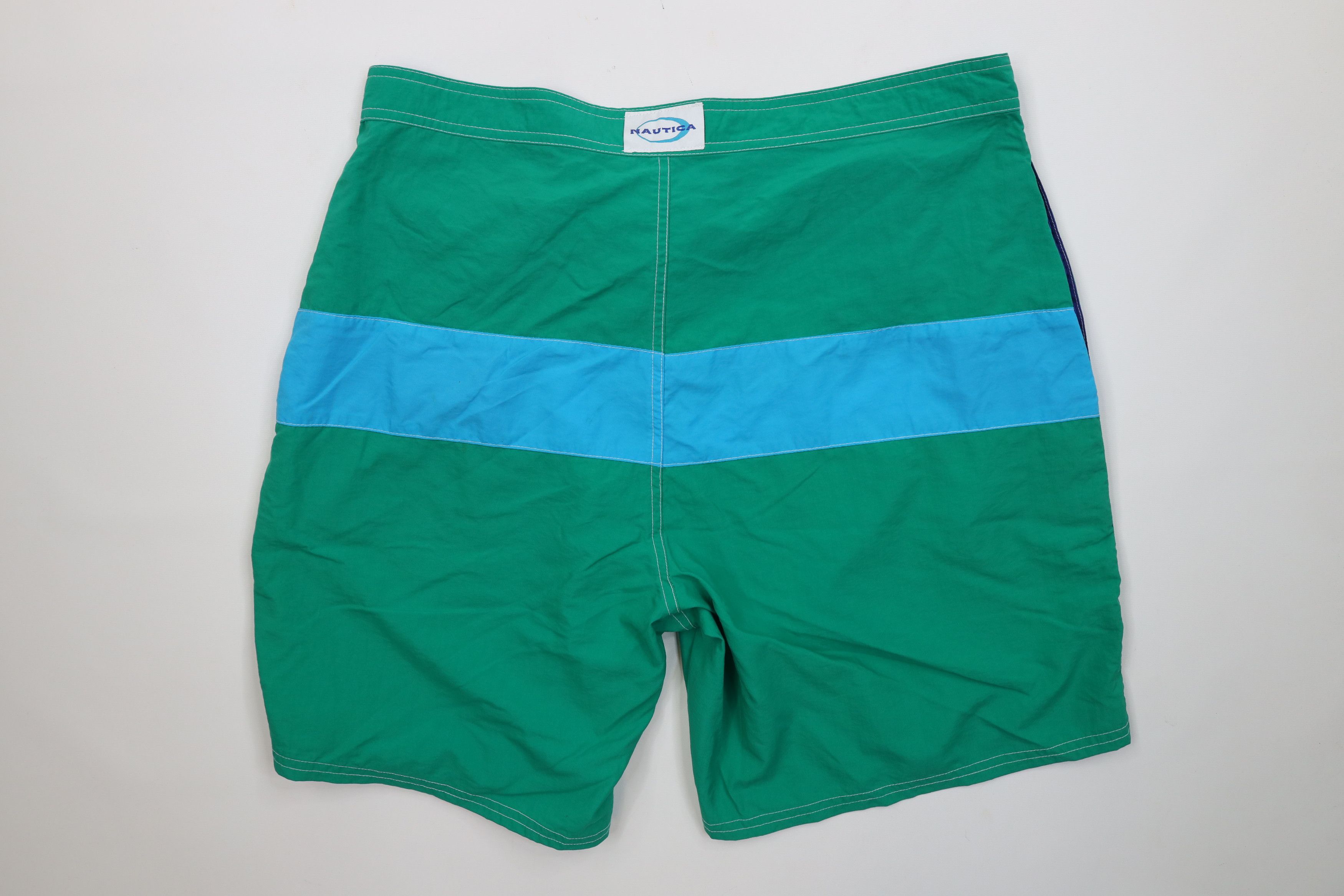 Nautica Vintage 90s Nautica Calypso Block Board Shorts Swimming Size US 36 / EU 52 - 9 Thumbnail