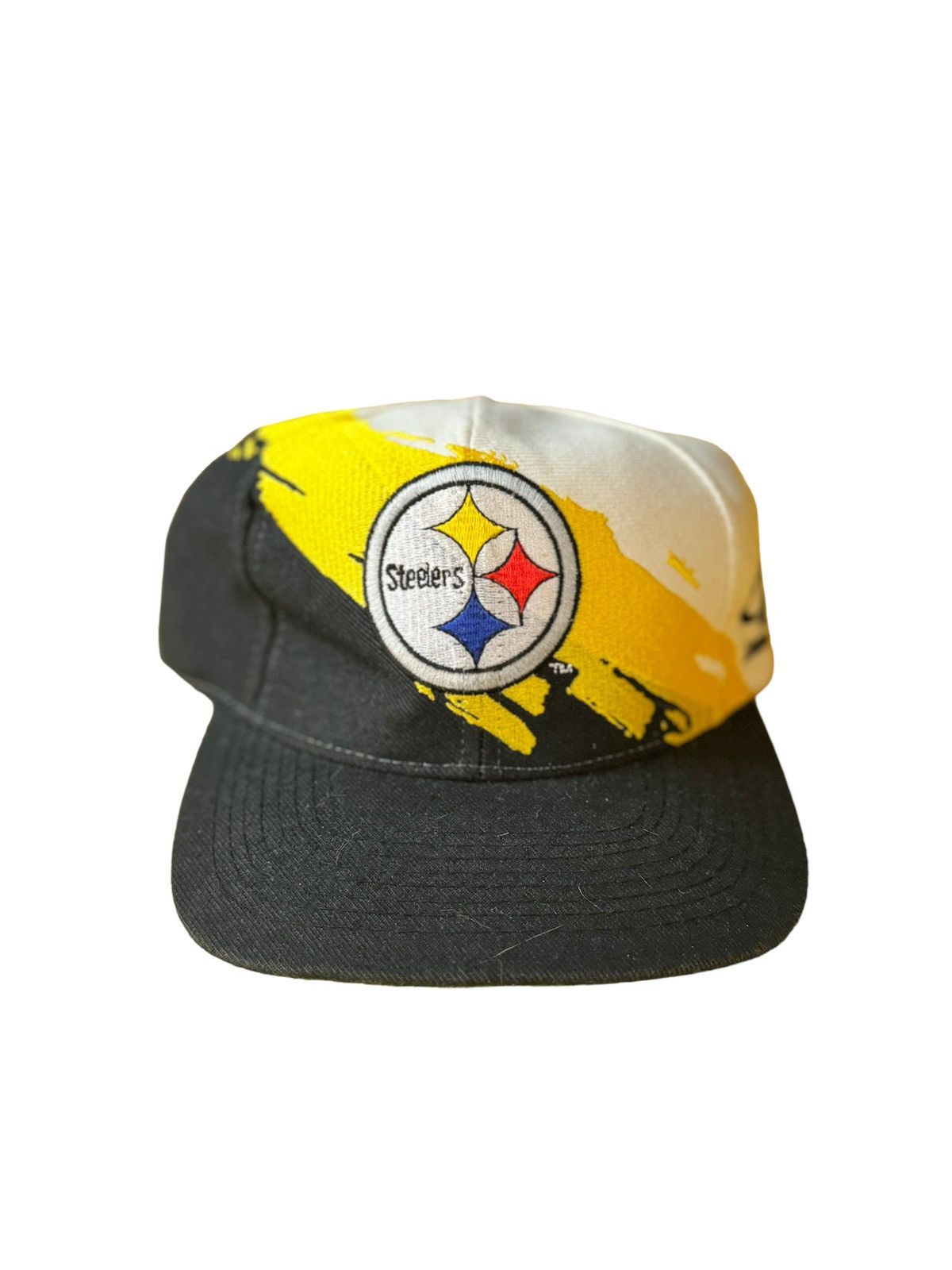 image of Logo Athletic Vintage Steelers Splash Hat Super Sharktooth Script, Men's