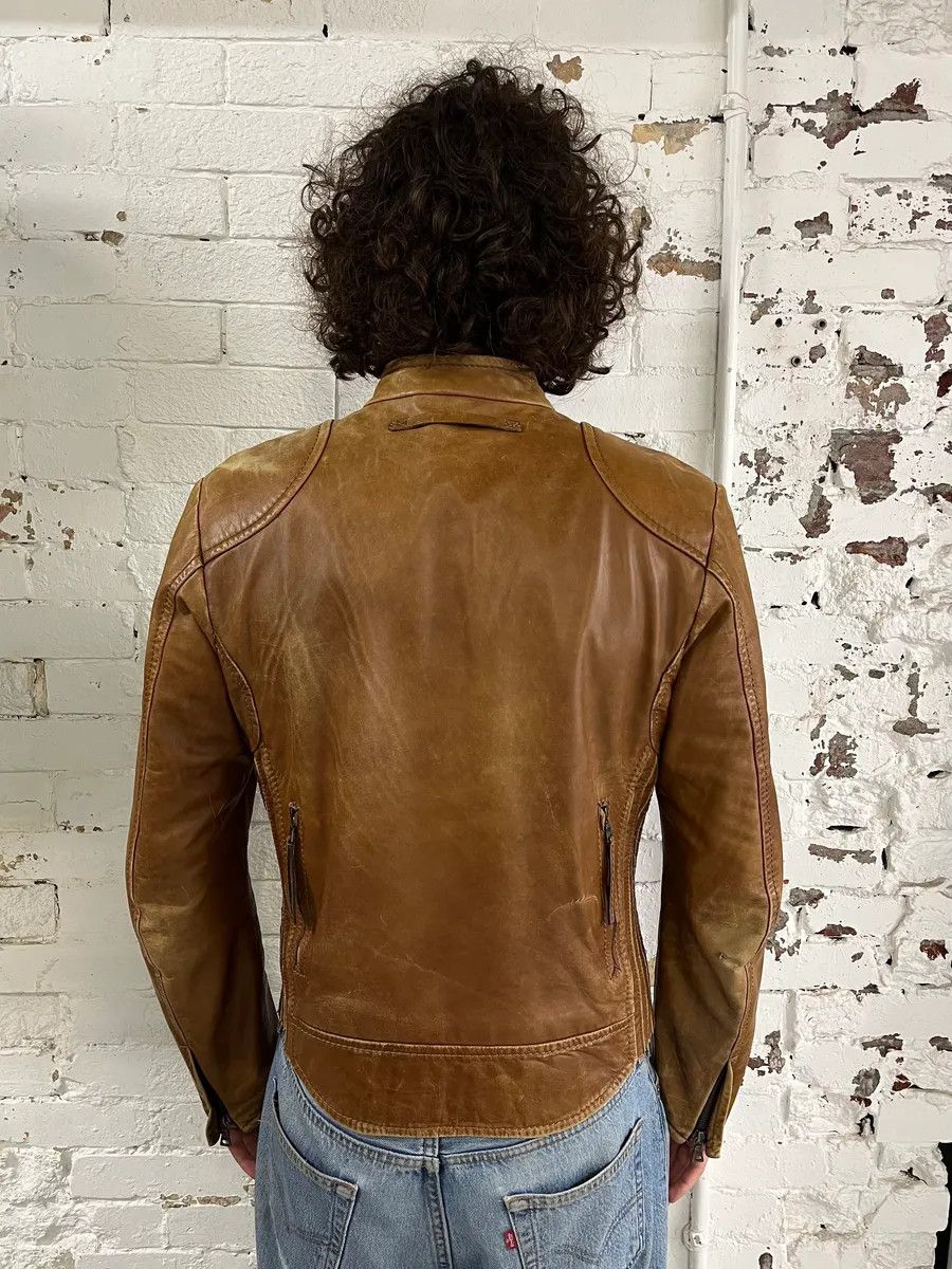 Prada 2000s Prada Brown Aged Leather Biker Jacket Size US S / EU 44-46 / 1 - 3 Thumbnail