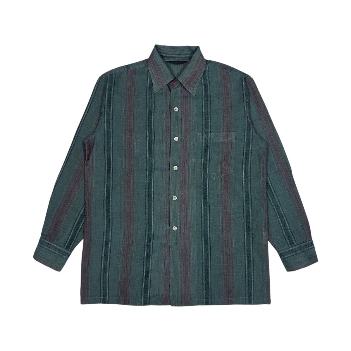 Other Talk Green Plaid Stripe Button Up Longsleeves Shirt Size US L / EU 52-54 / 3 - 1 Thumbnail