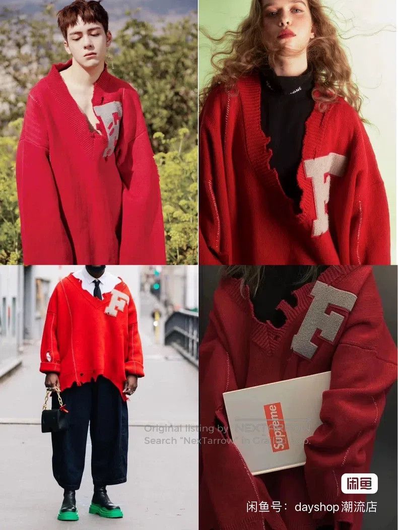 Raf Simons Raf Simons Men's red sweater Size US S / EU 44-46 / 1 - 5 Thumbnail