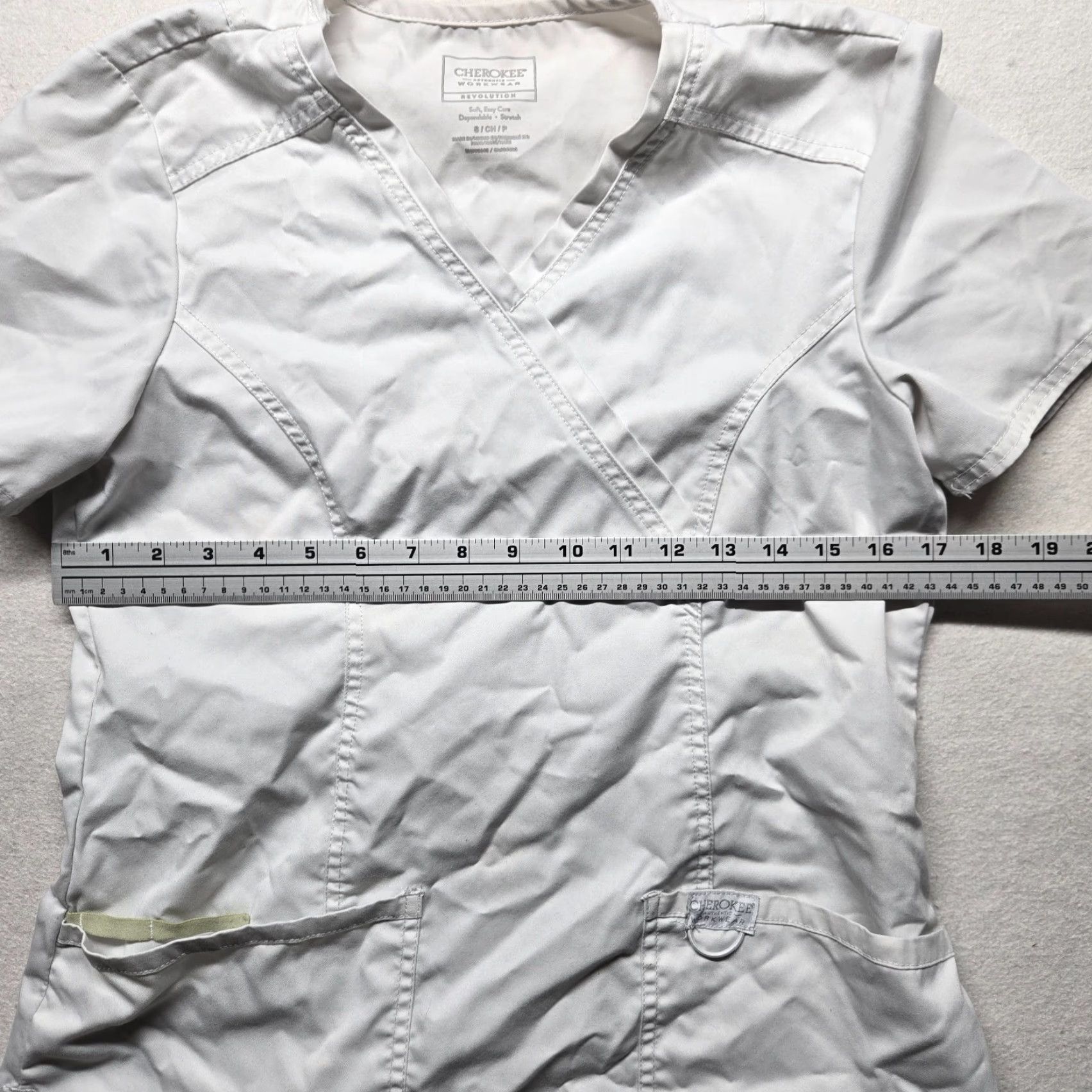 Cherokee VINTAGE Cherokee Workwear Professional V-Neck Shirt White Women's Size S Size S / US 4 / IT 40 - 5 Thumbnail
