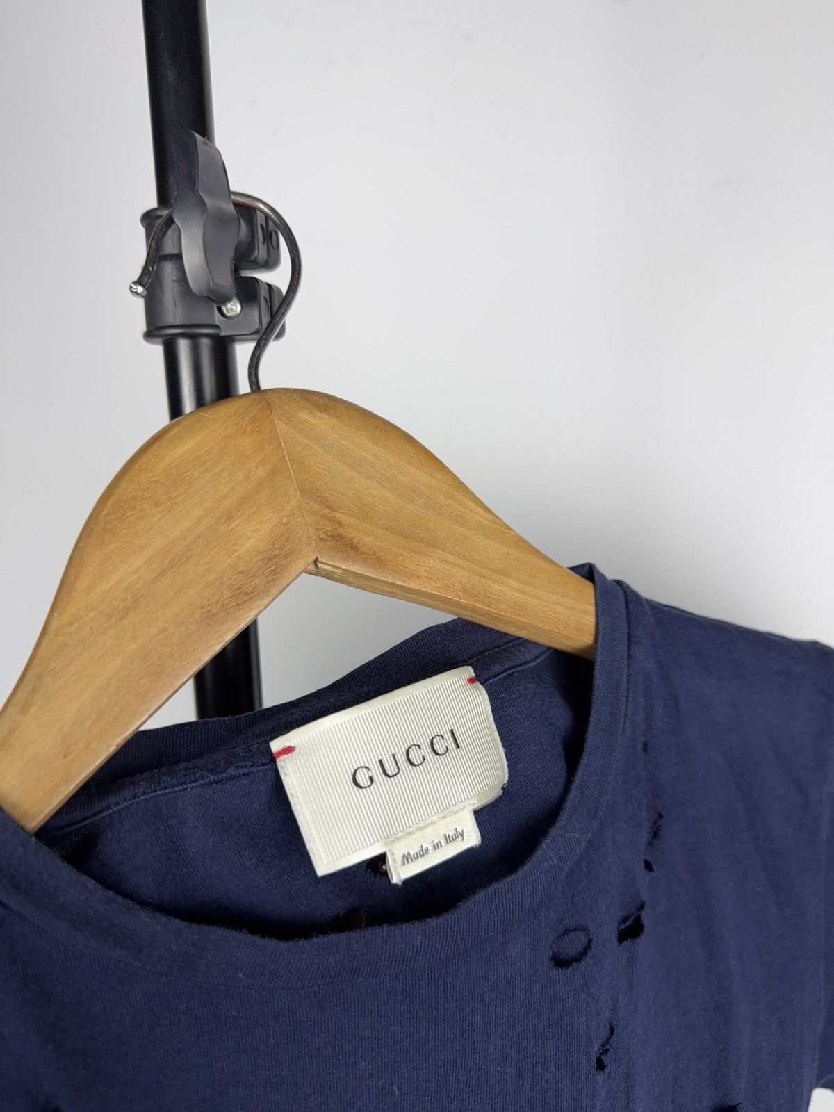 Gucci 00s Gucci Distressed Pocket Tee Archive Ripped Made in Italy Size XS / US 0-2 / IT 36-38 - 10 Thumbnail