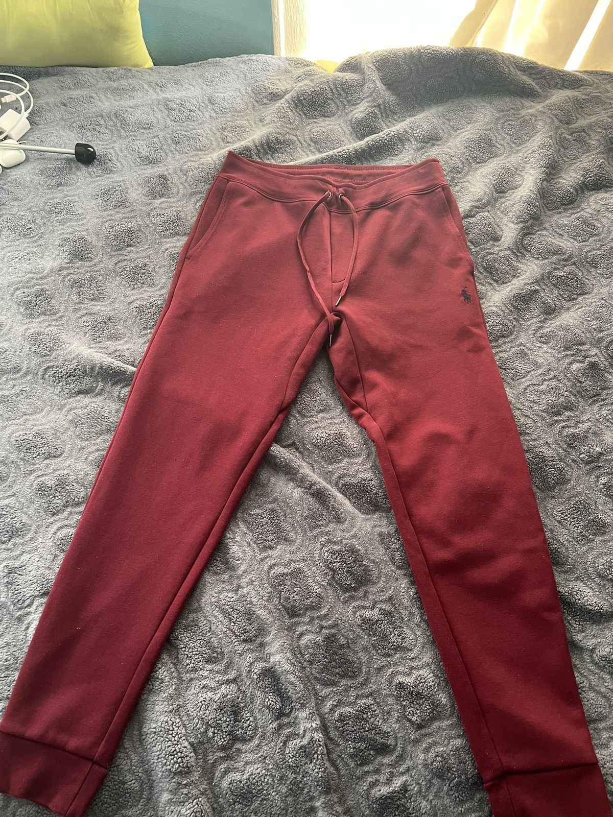Polo Ralph Lauren Polo Sweatpants Burgundy Red *Small* Size US 31 - 1 Thumbnail