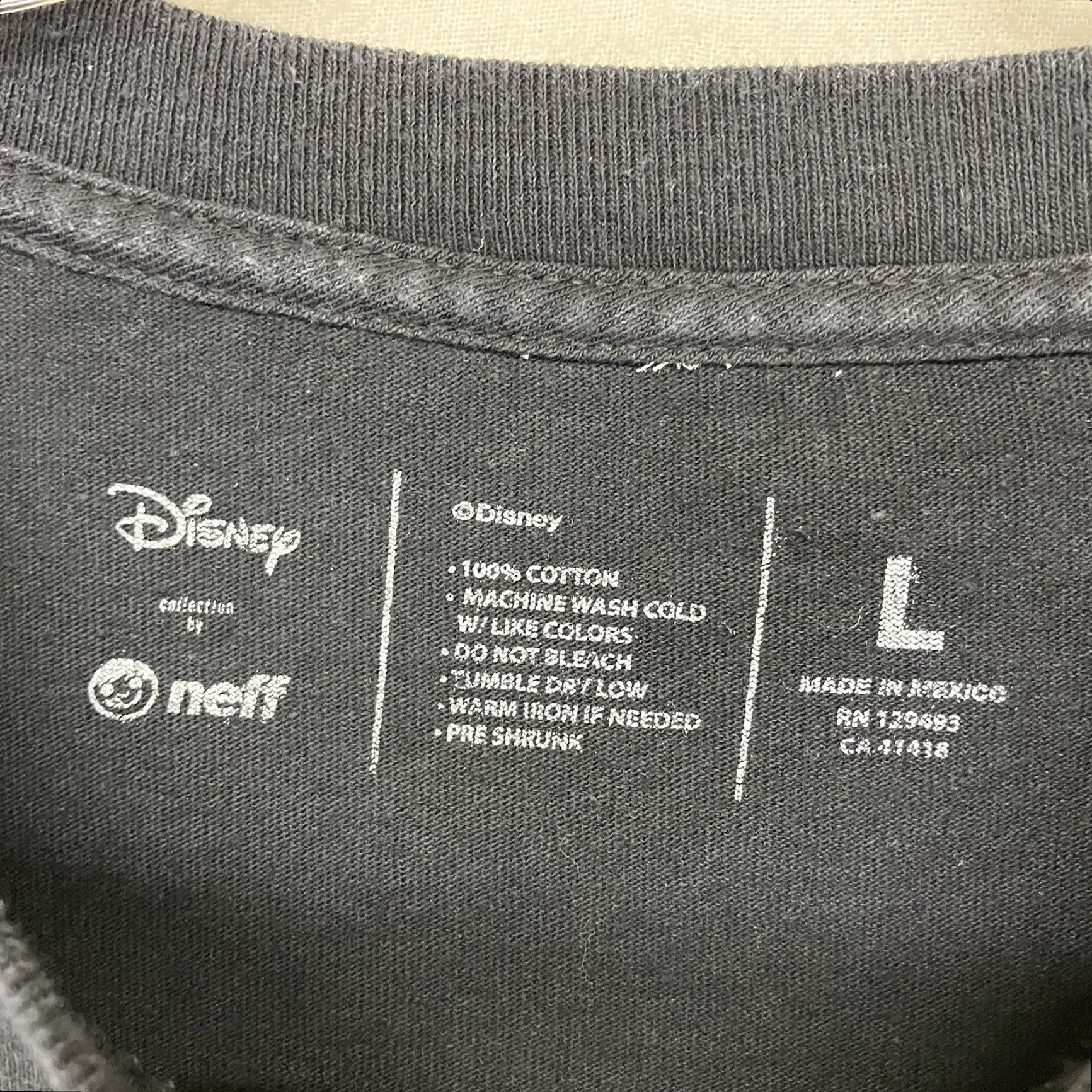 Disney Disney Collection X Neff Large Black Mickey Mouse Checkered Floral Cotton T-Shirt Men Size US L / EU 52-54 / 3 - 4 Thumbnail