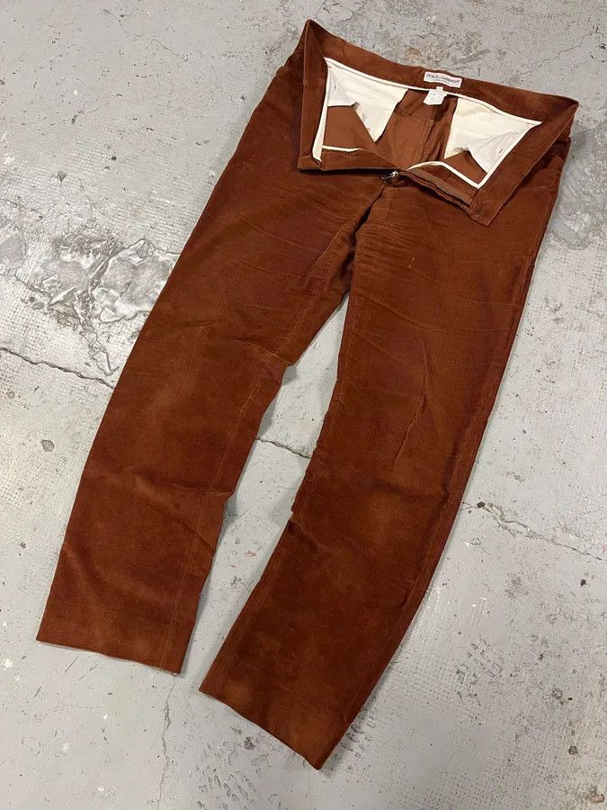 Designer × Dolce & Gabbana × Vintage 1990s Dolce & Gabbana Camel Velvet Pants Size US 34 / EU 50 - 7 Thumbnail