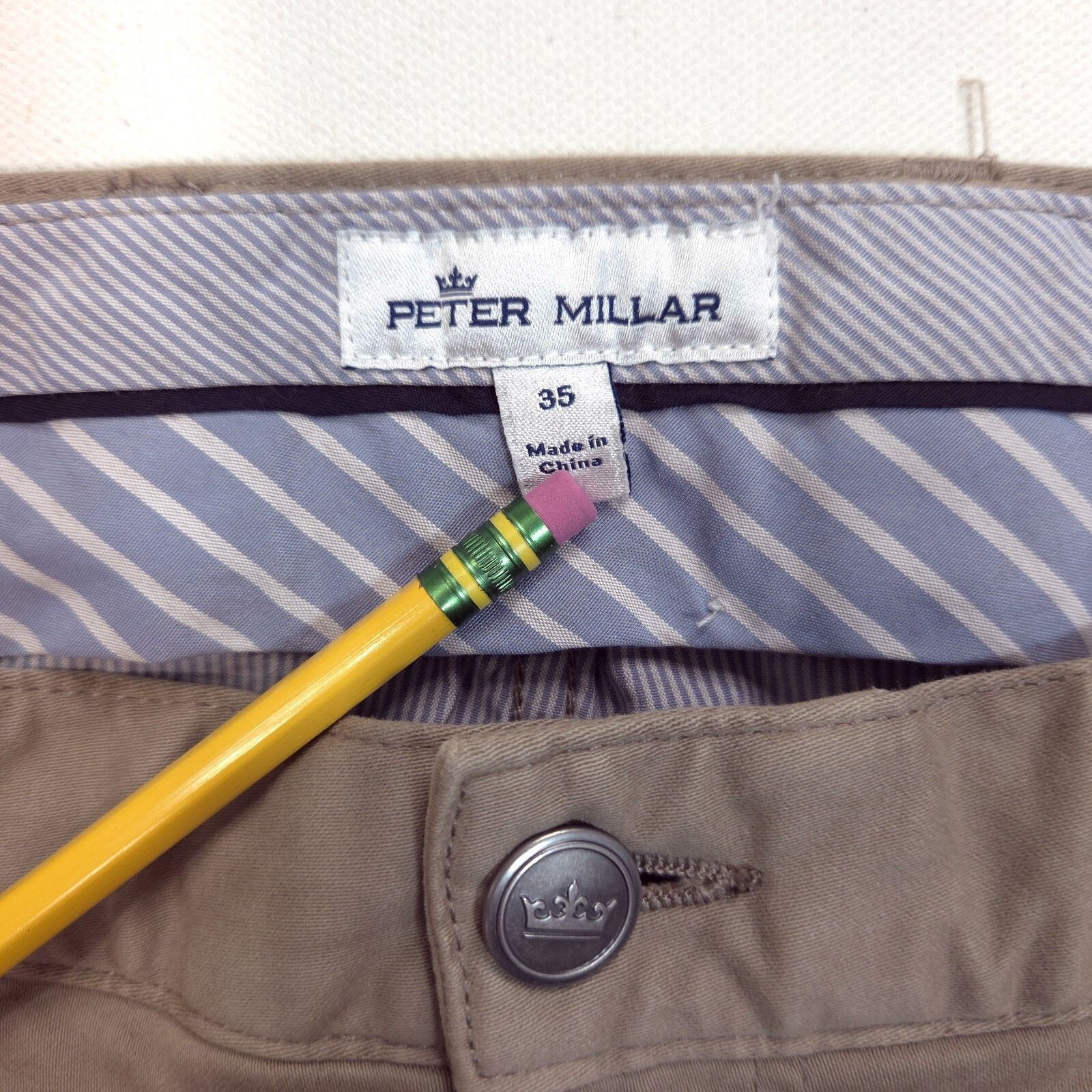 Peter Millar Peter Millar 5-Pocket Pants Mens 35x31 Beige Khaki Chinos Size US 35 - 3 Thumbnail